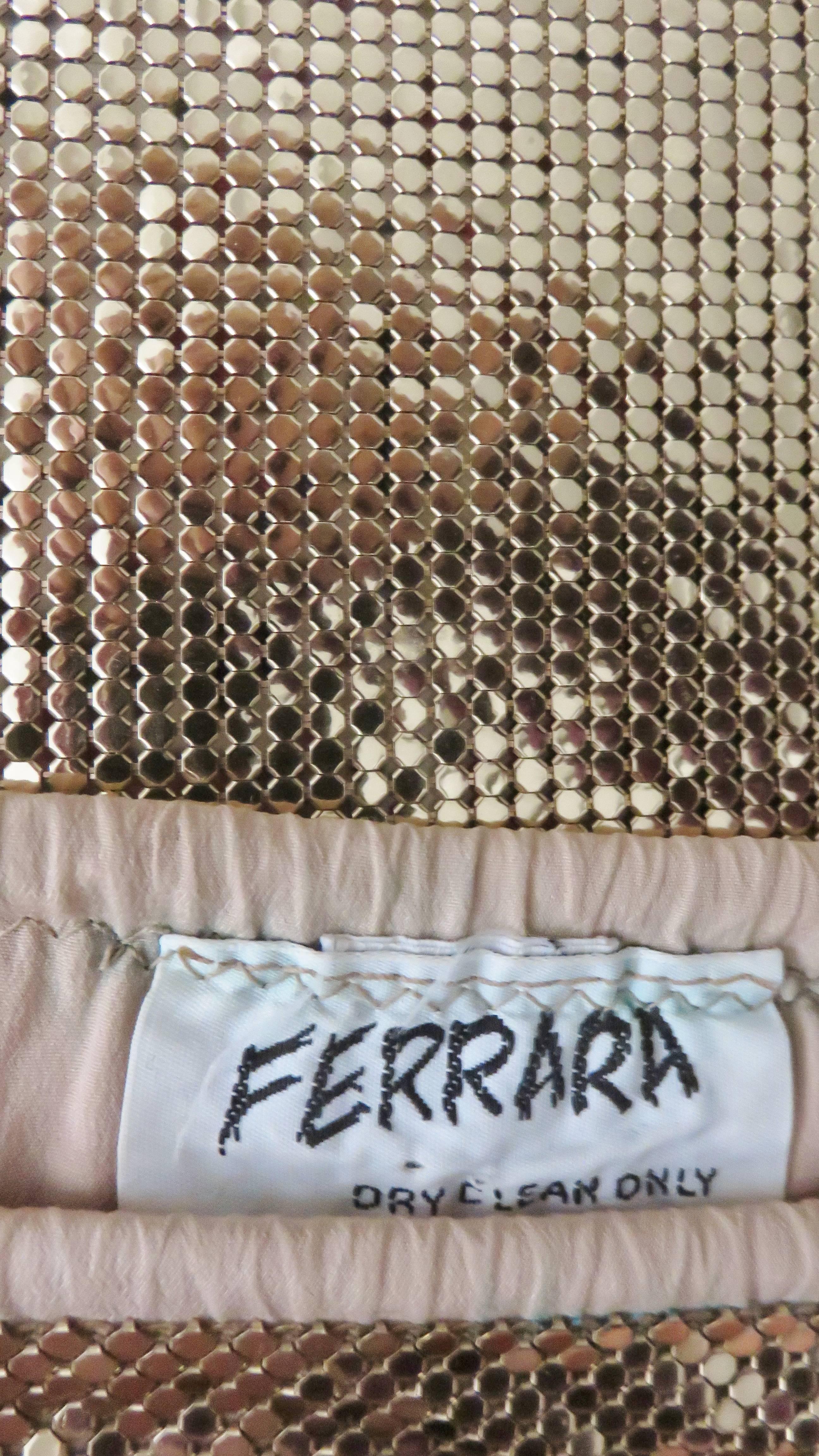 1970s Ferrara Studio 54 Disco Metal Mesh Chainmail Halter & Skirt 2