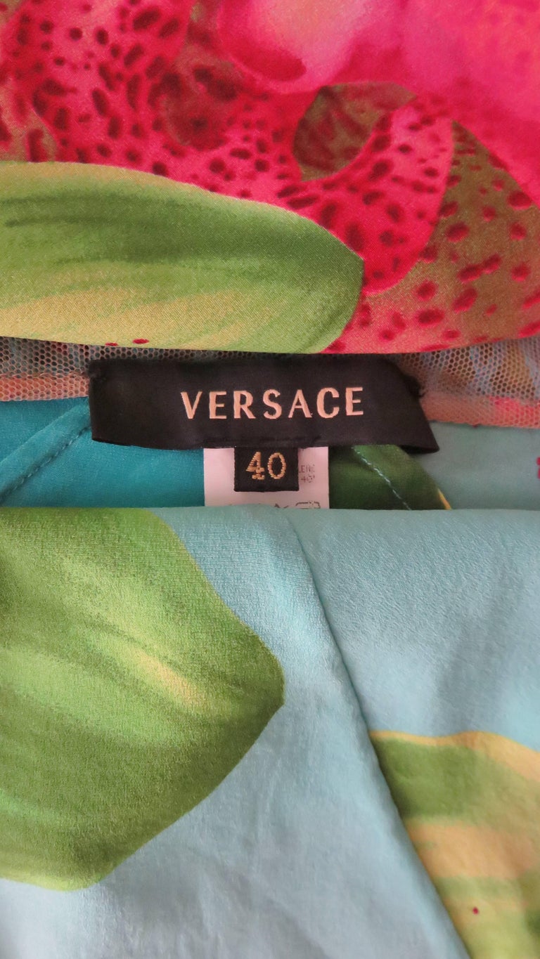 Versace Silk Halter Dress with Embroidery For Sale 7