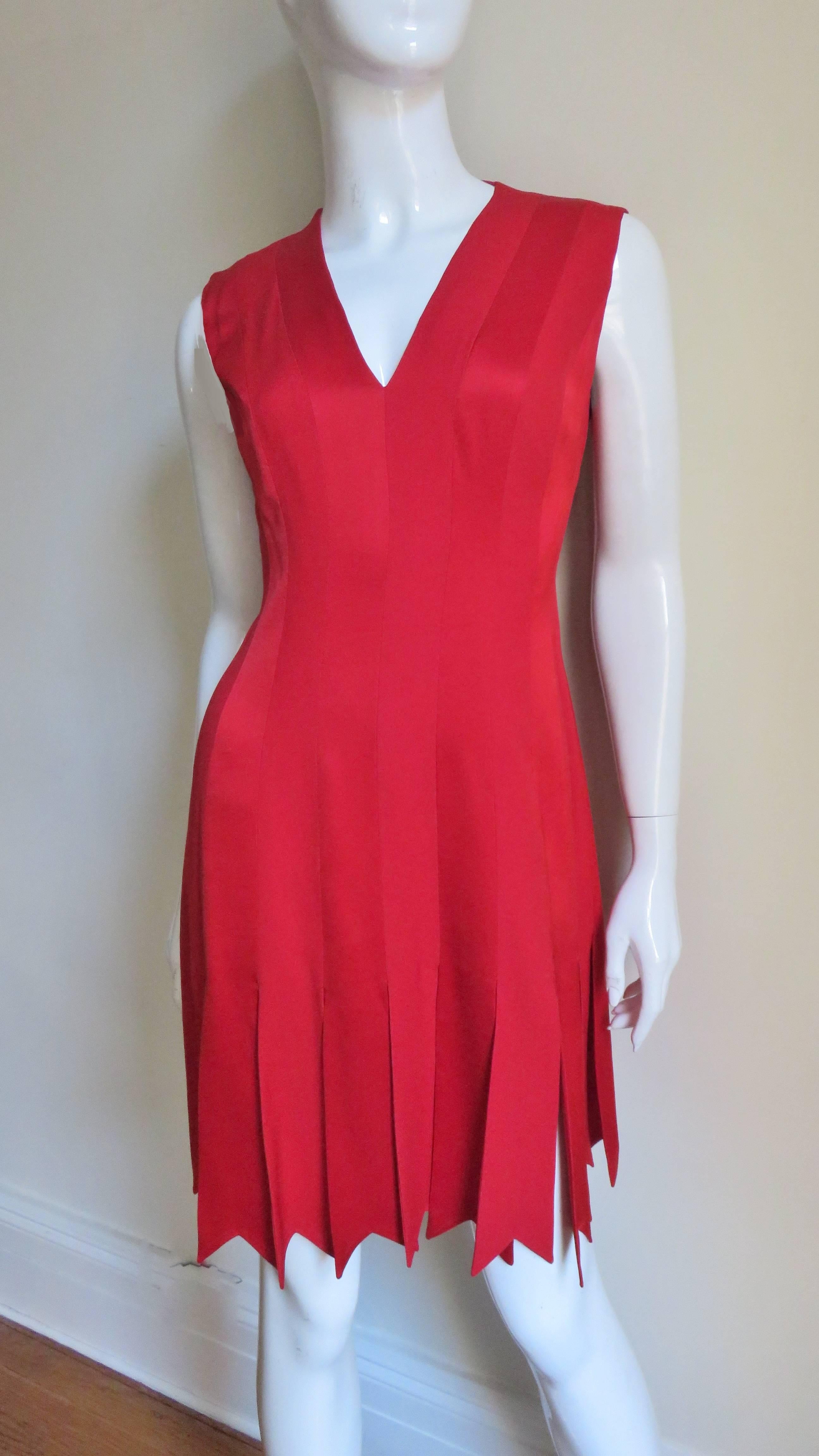 Red  Moschino Dress with Car Wash Hem