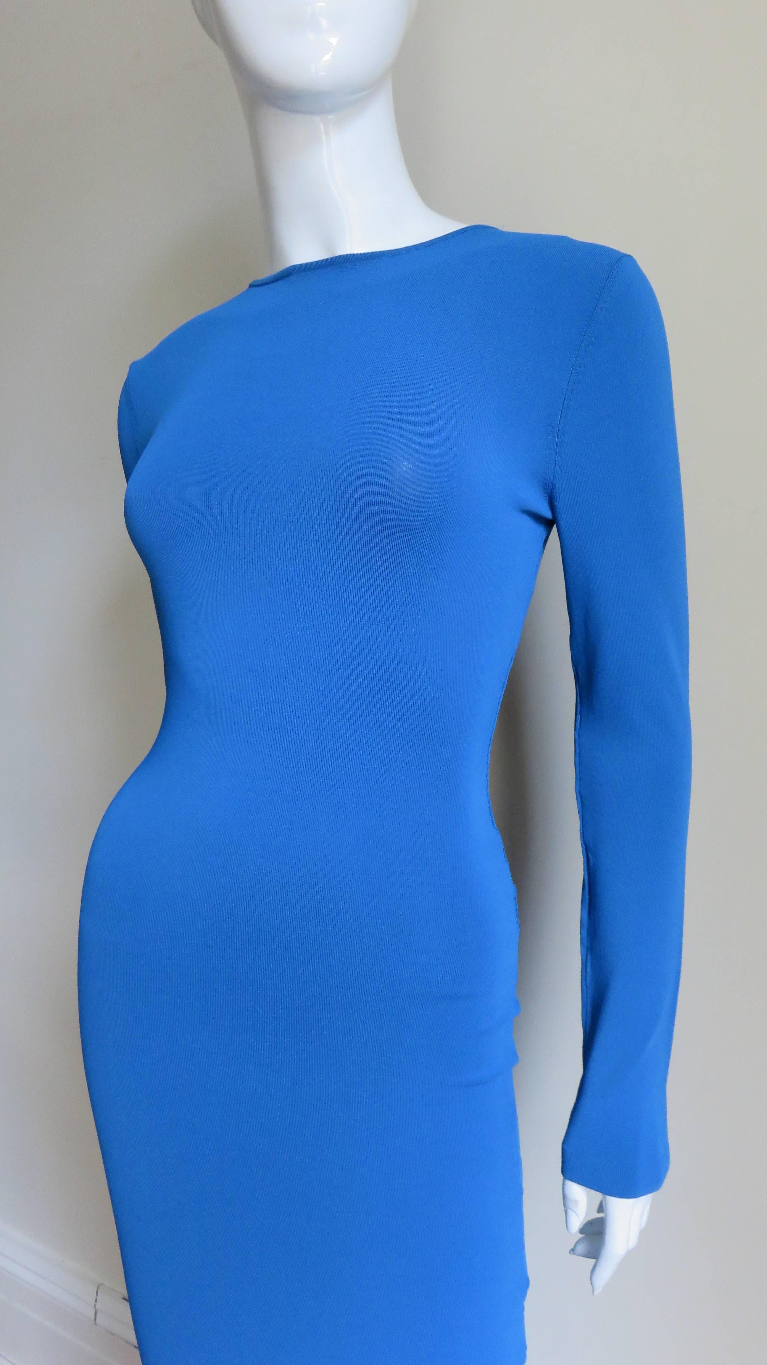 Blue Alexander McQueen Body Conscious Chain Dress