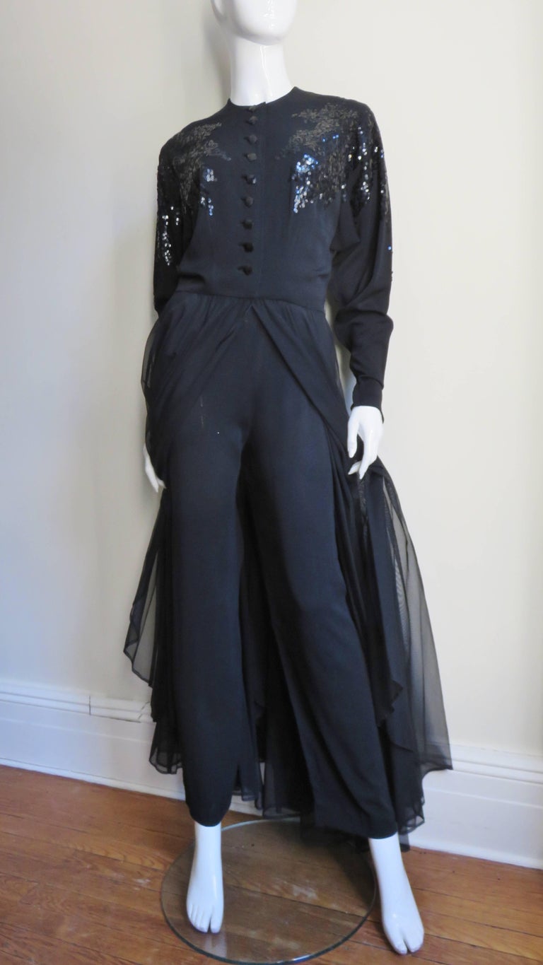 1950s hostess gown pant set