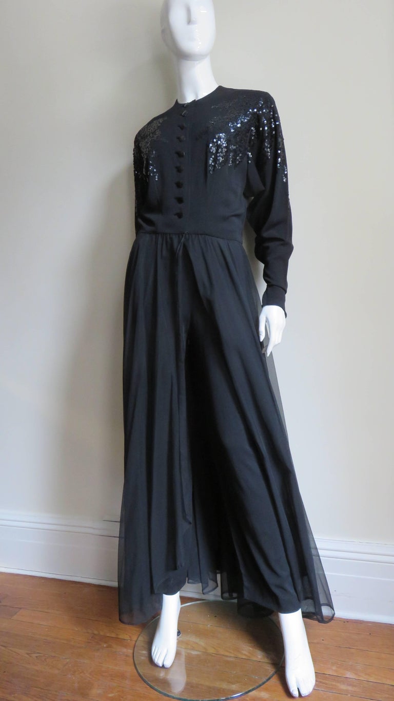1950s hostess gown pant set