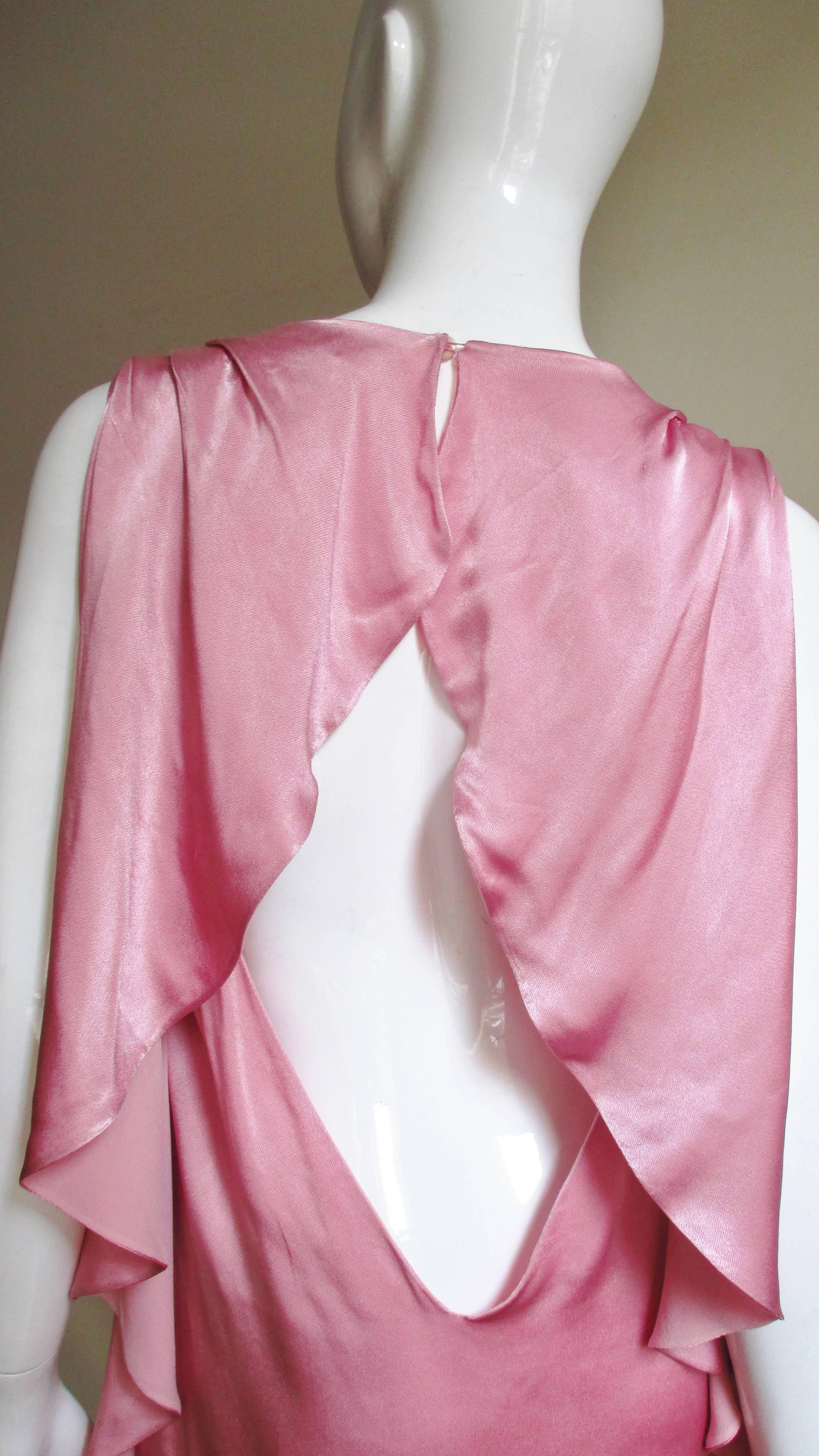 Versace Ruffle Back Silk Dress 4