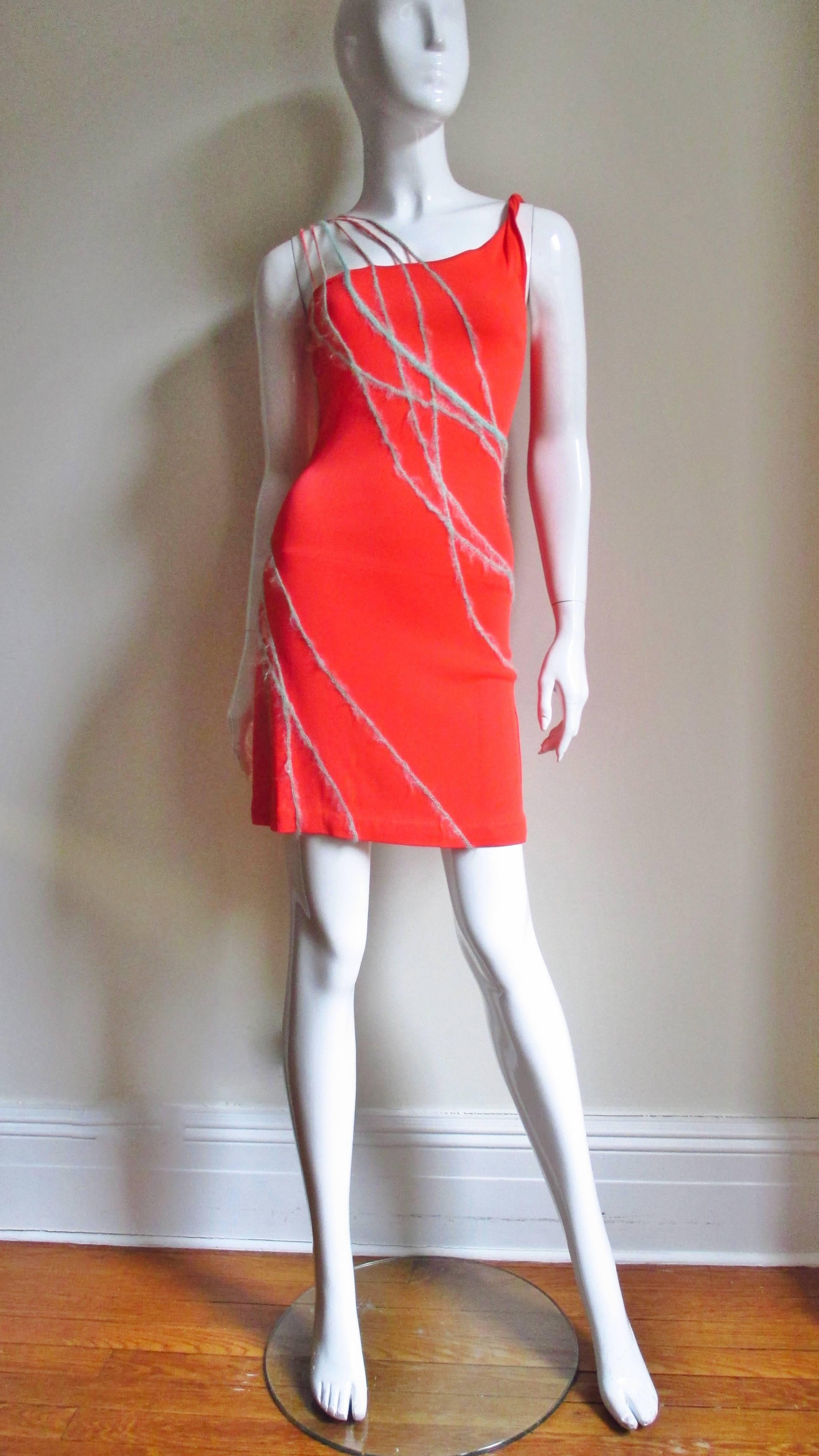 Women's Gianni Versace One Shoulder Dress 1990s For Sale