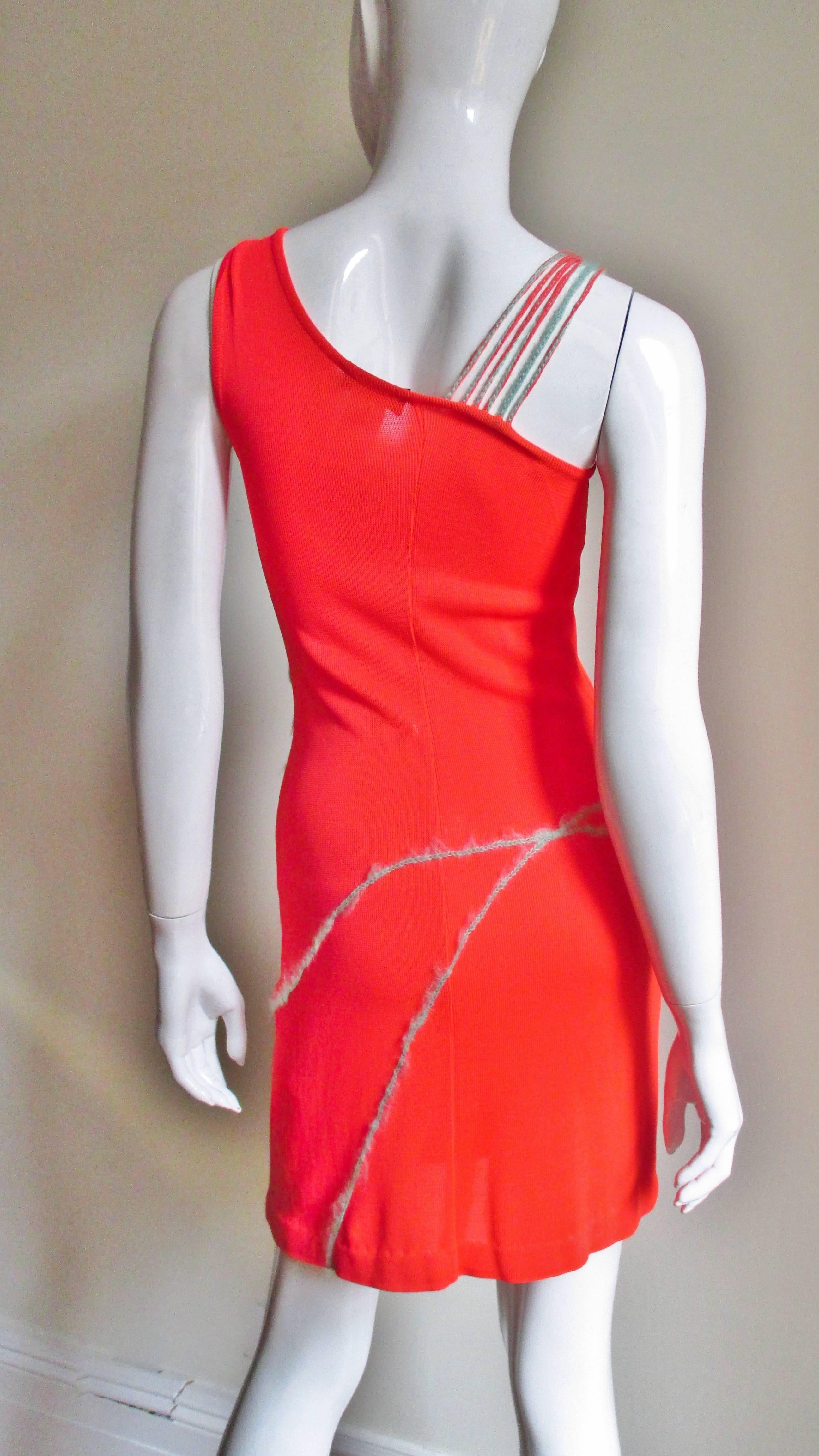 Gianni Versace One Shoulder Dress 1990s For Sale 1