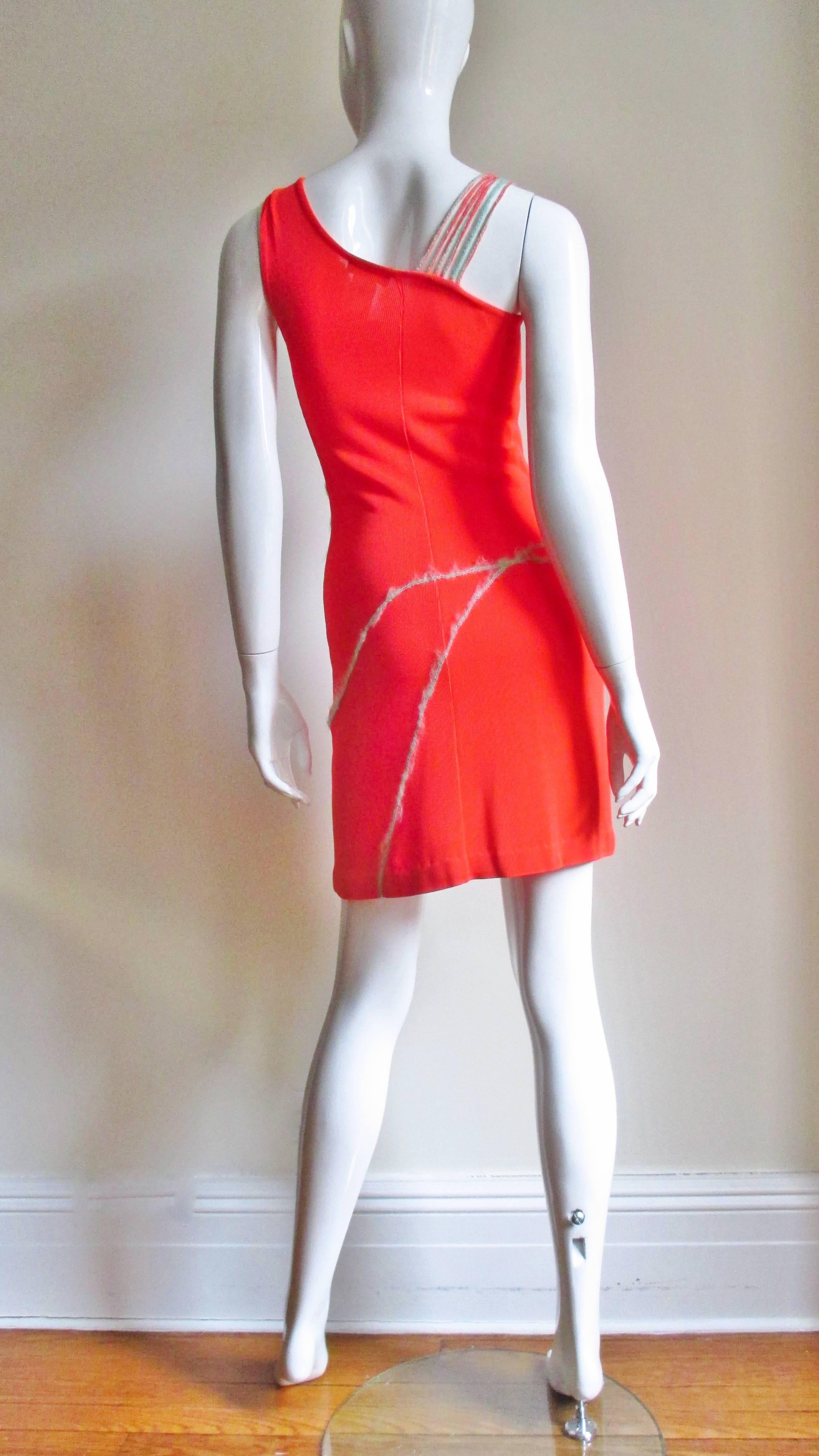 Gianni Versace One Shoulder Dress 1990s For Sale 3