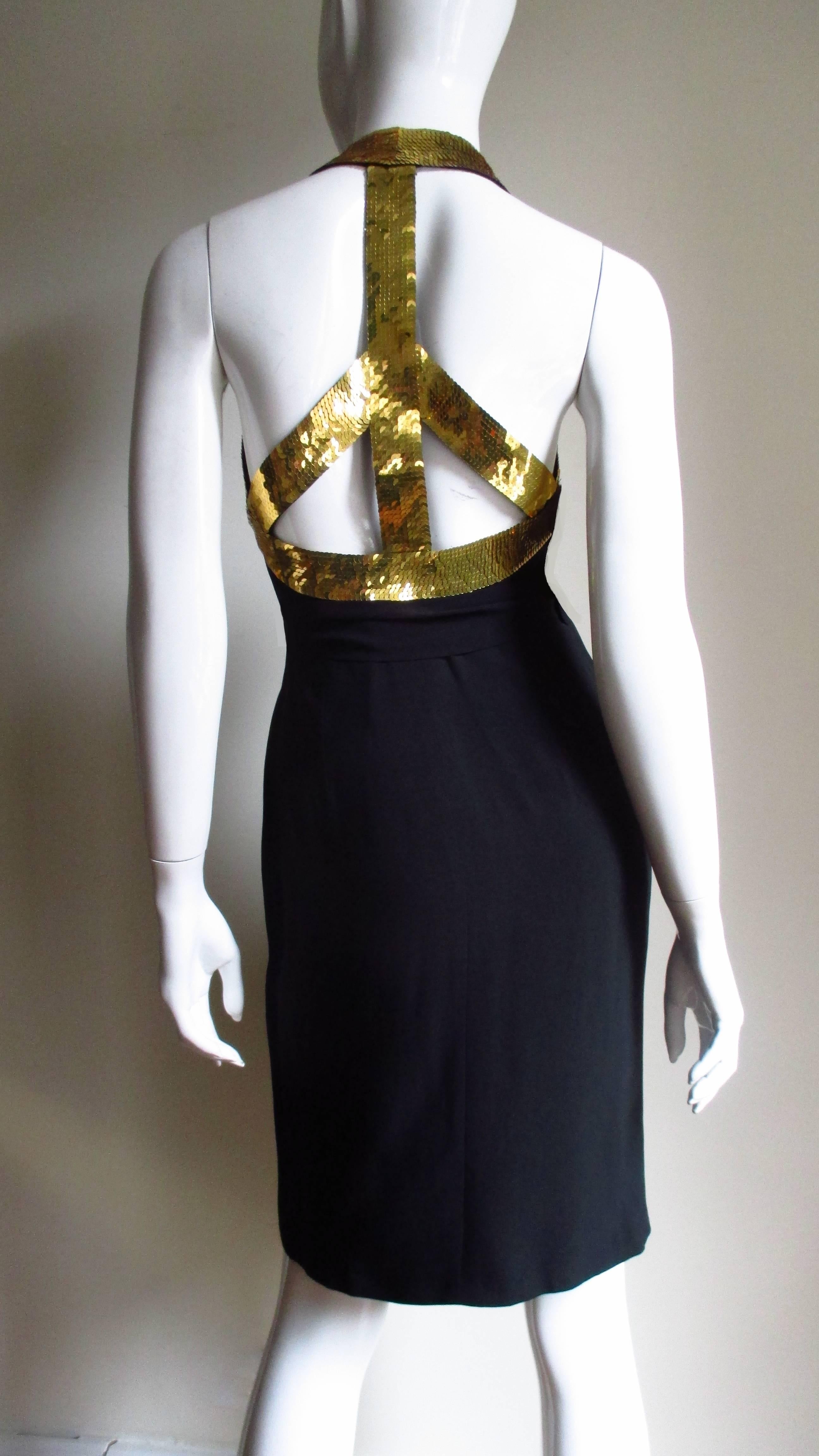 Moschino Couture Dress with Sequin Peace Sign Back For Sale 3