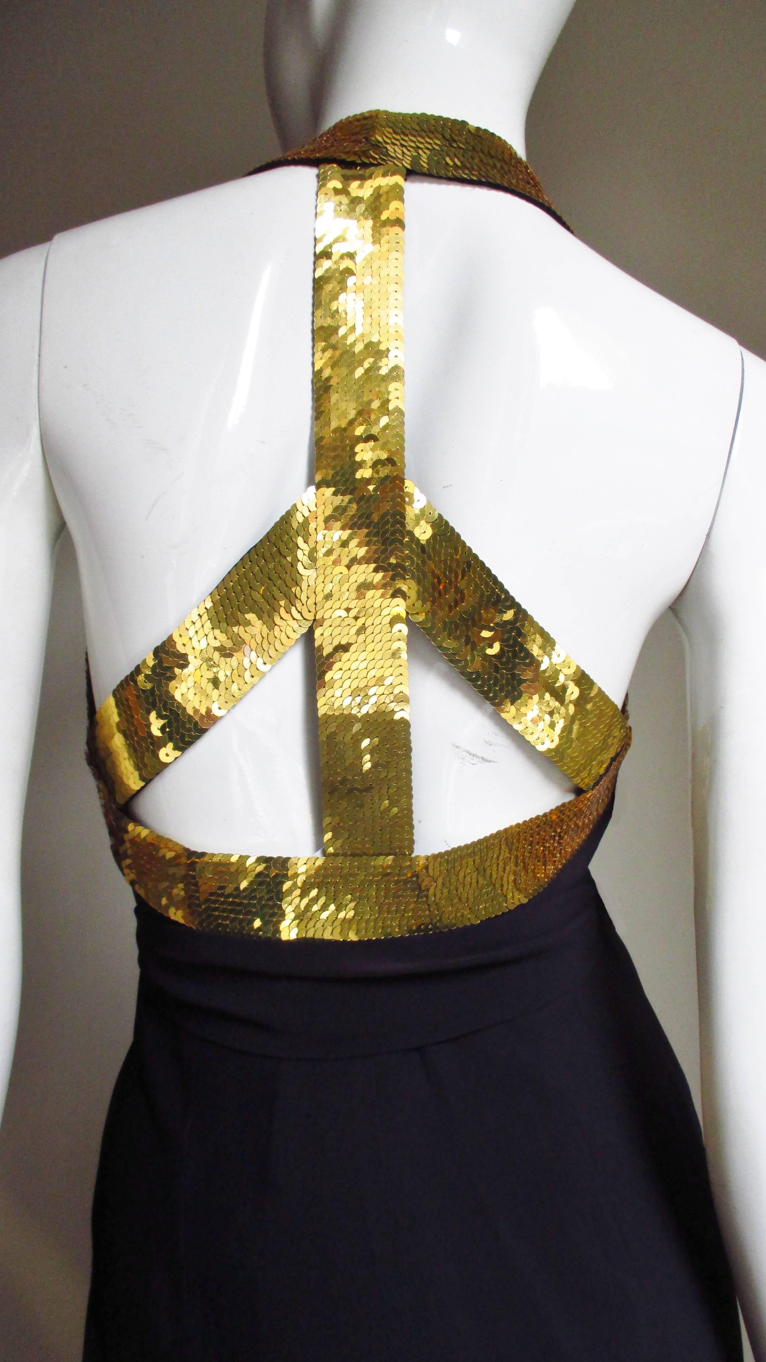 Moschino Couture Dress with Sequin Peace Sign Back For Sale 4