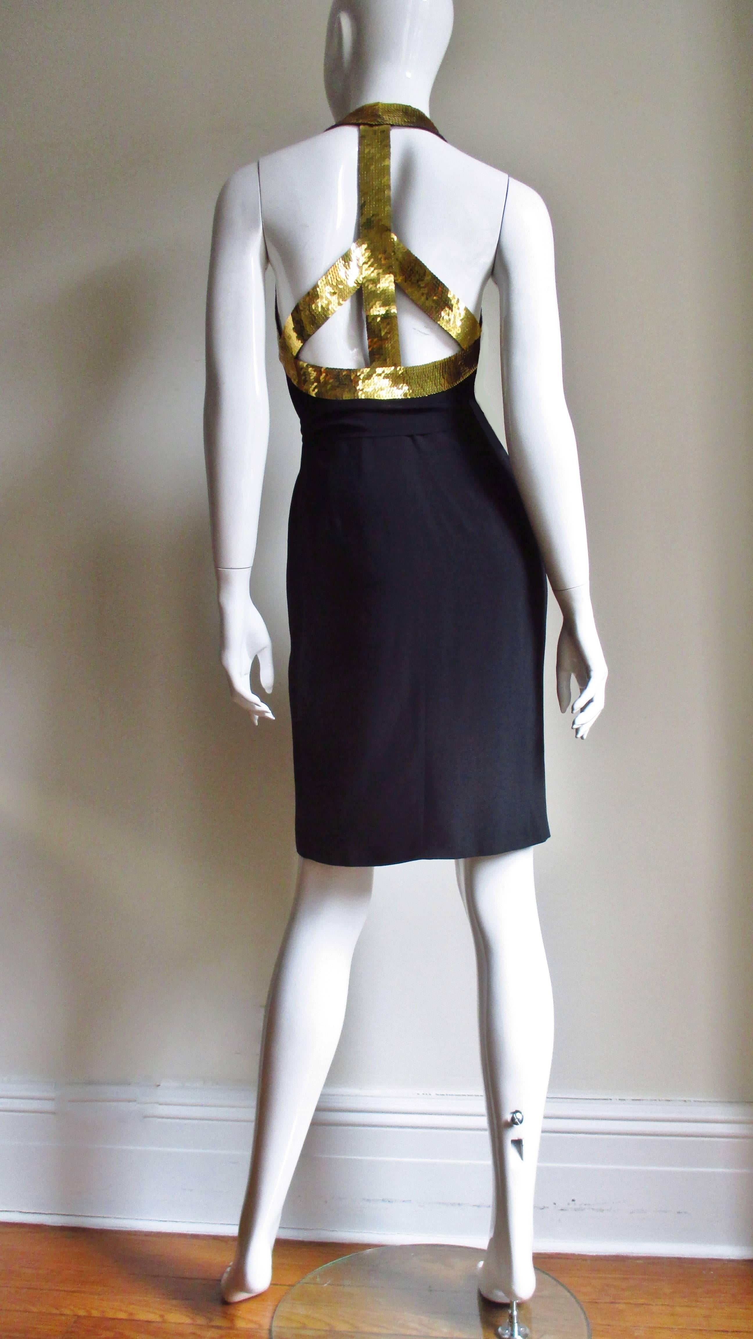 Moschino Couture Dress with Sequin Peace Sign Back For Sale 6