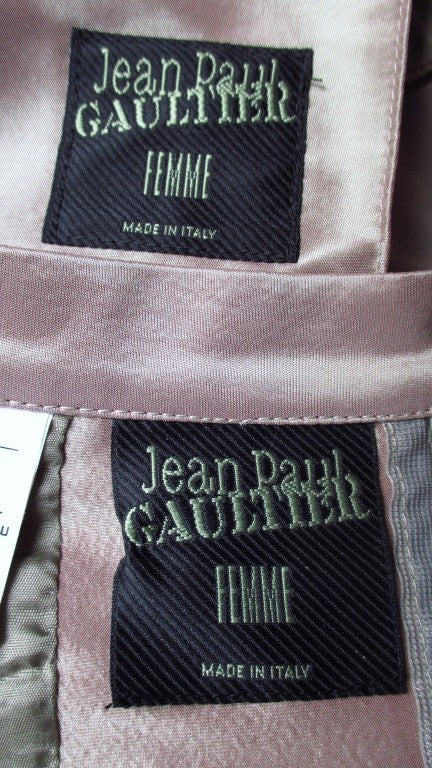  Jean Paul Gaultier Blush Seidenrock Anzug im Angebot 3