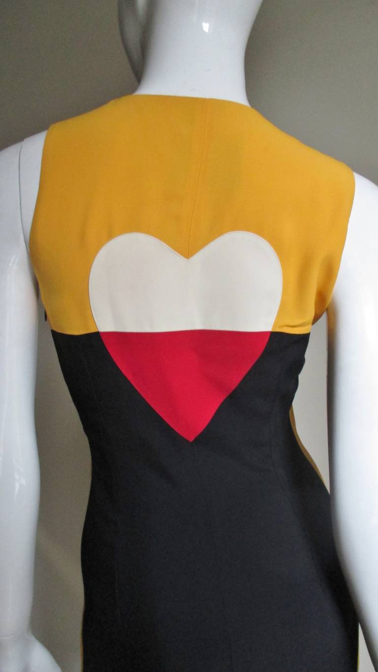 Moschino Couture Color Block Heart Dress 1