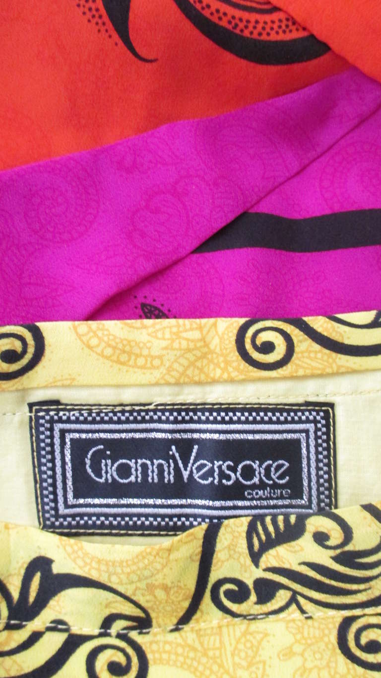 1990s Gianni Versace Origami Color Block Skirt 6