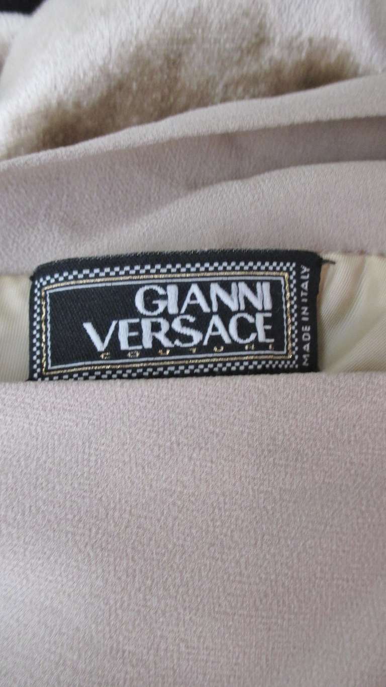 Gianni Versace Silk Sheer Waist Plunge Halter Dress 6