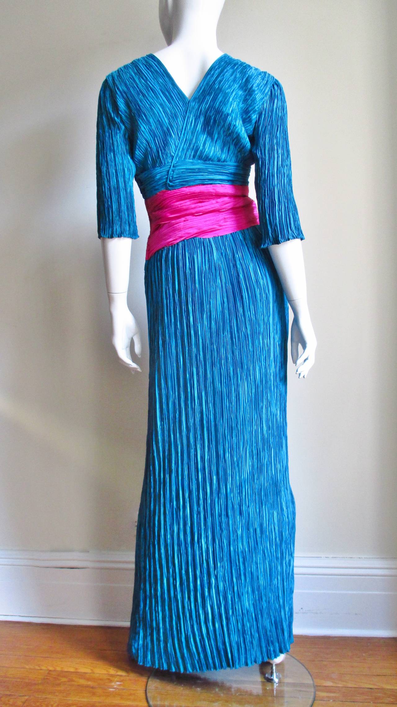 Mary McFadden Couture Color Block Gown  2