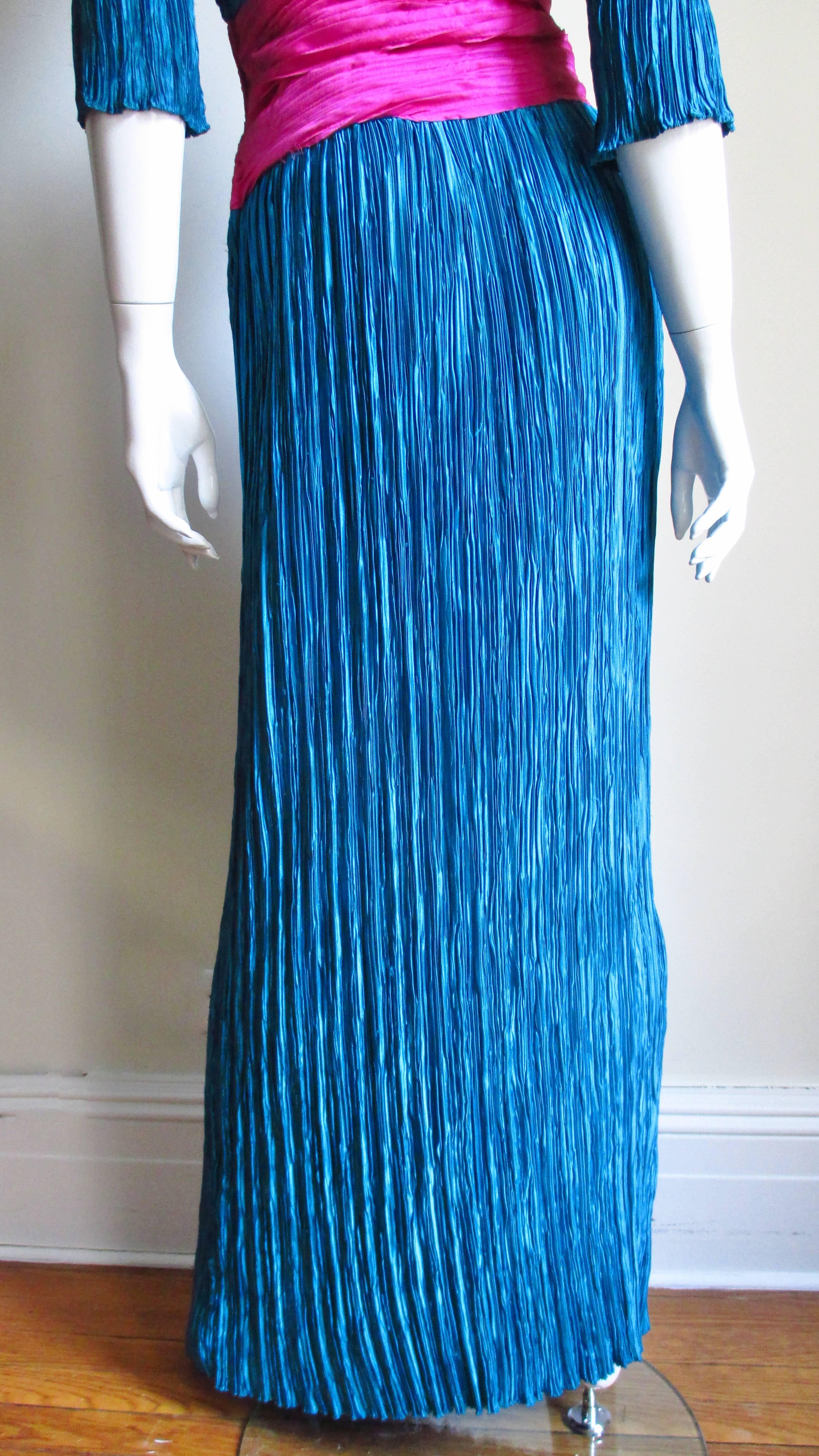  Mary McFadden Couture Color Block Gown  1
