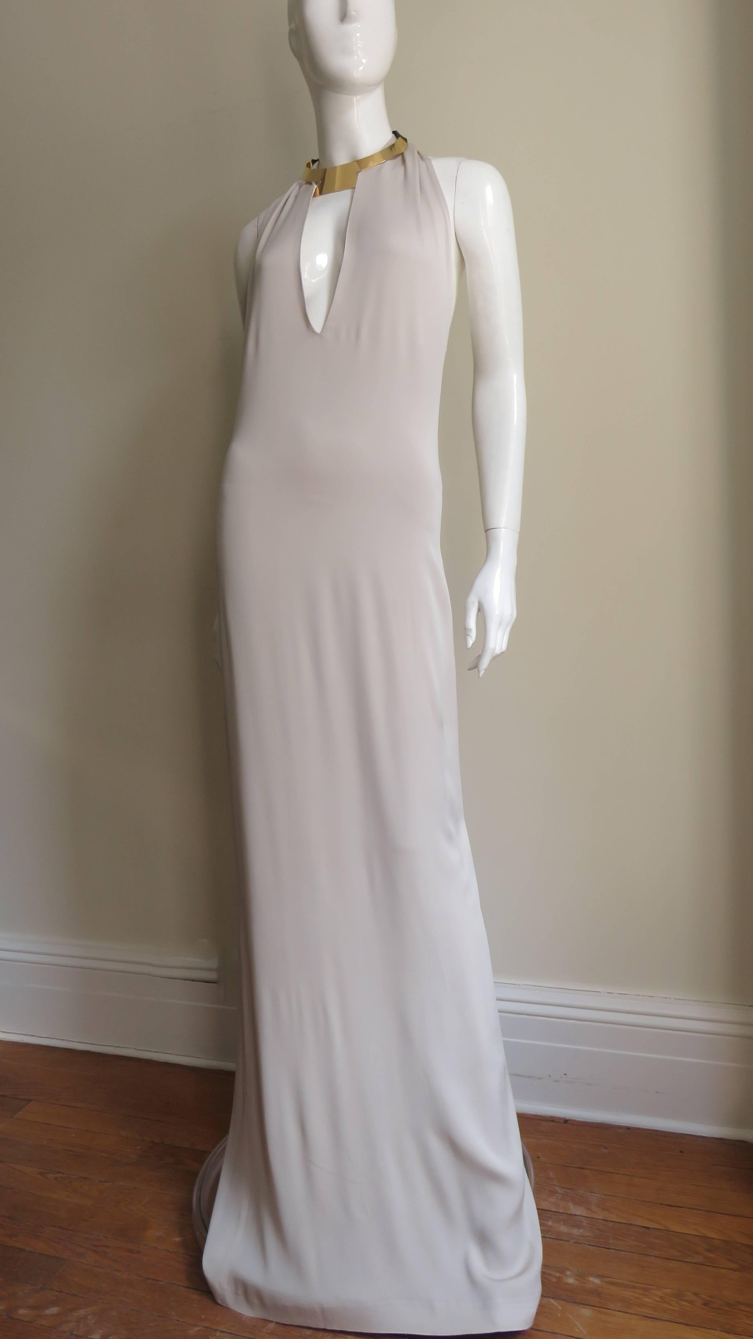 1996 Tom Ford For Gucci Hardware Collar Backless Dress  In Good Condition In Water Mill, NY