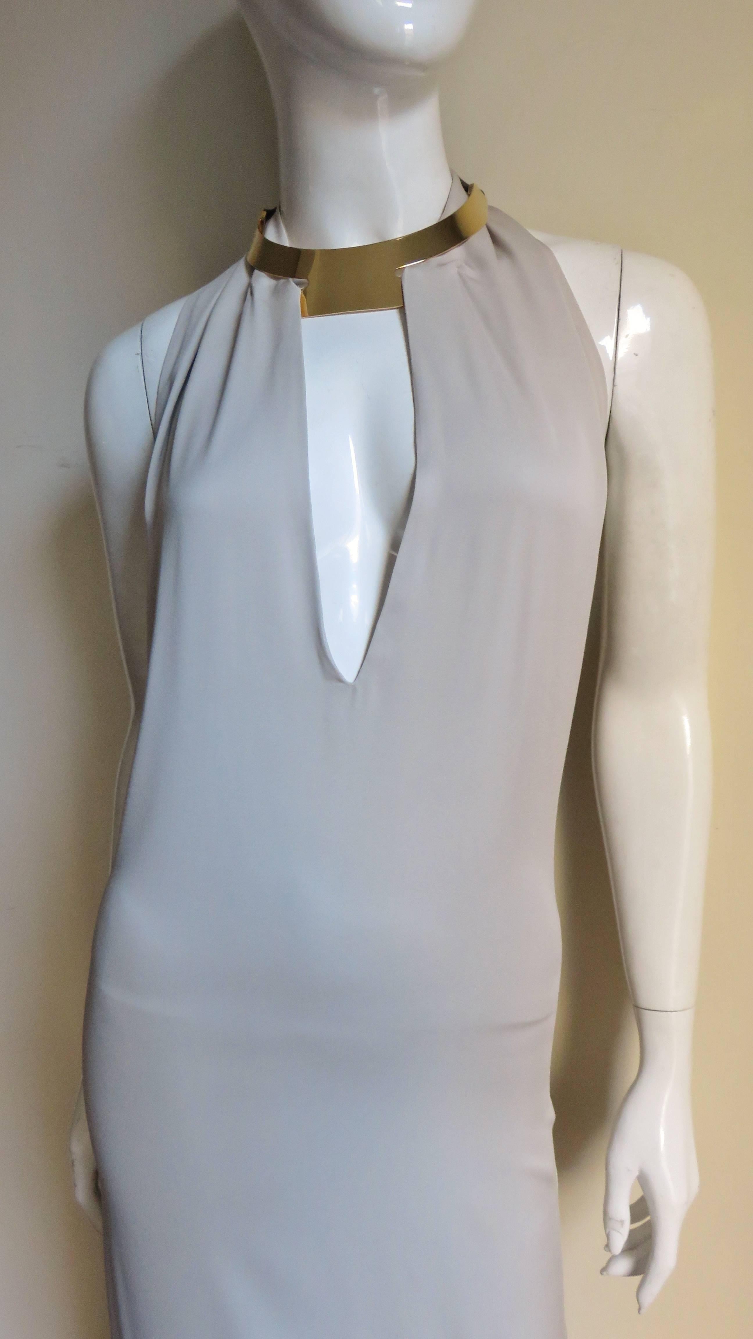 1996 Tom Ford For Gucci Hardware Collar Backless Dress  1