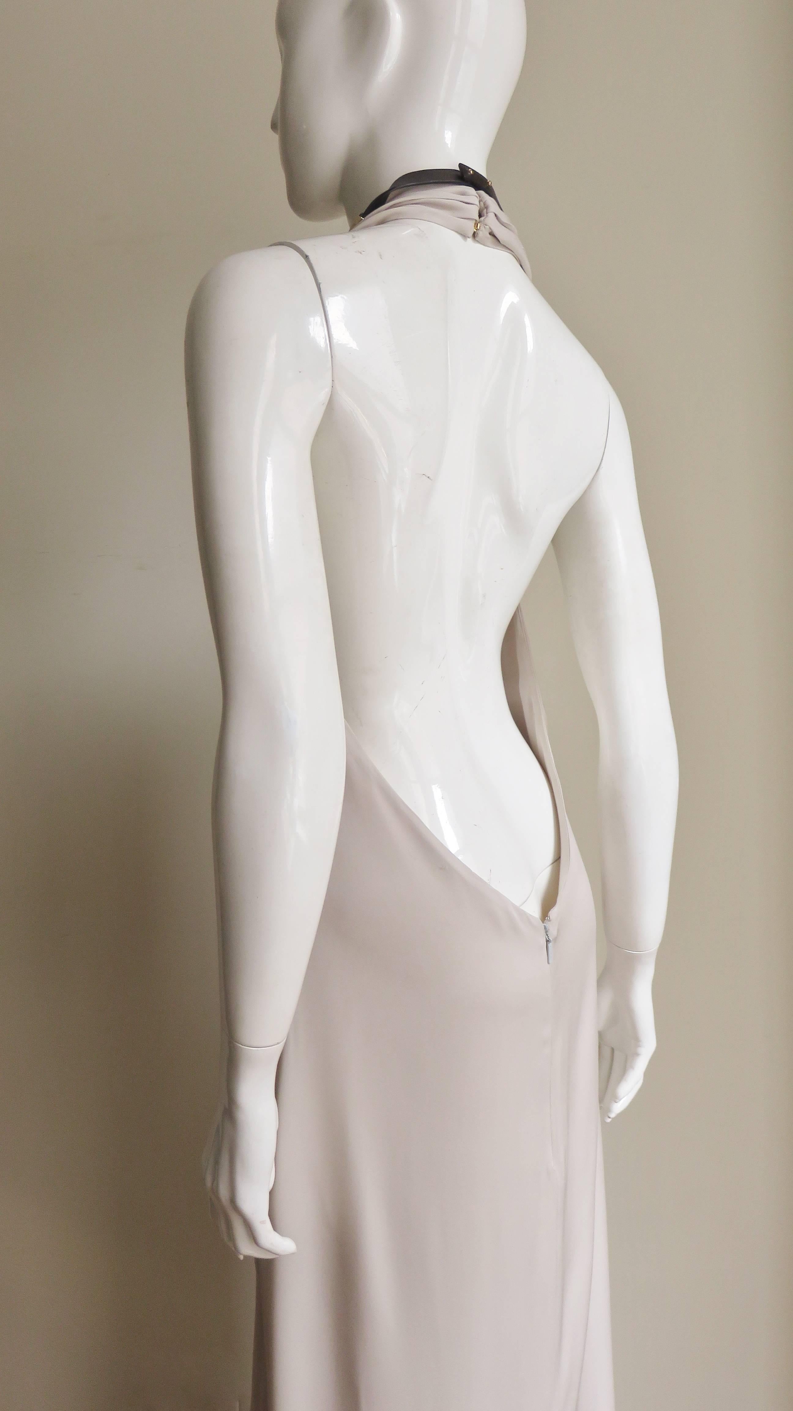 1996 Tom Ford For Gucci Hardware Collar Backless Dress  7