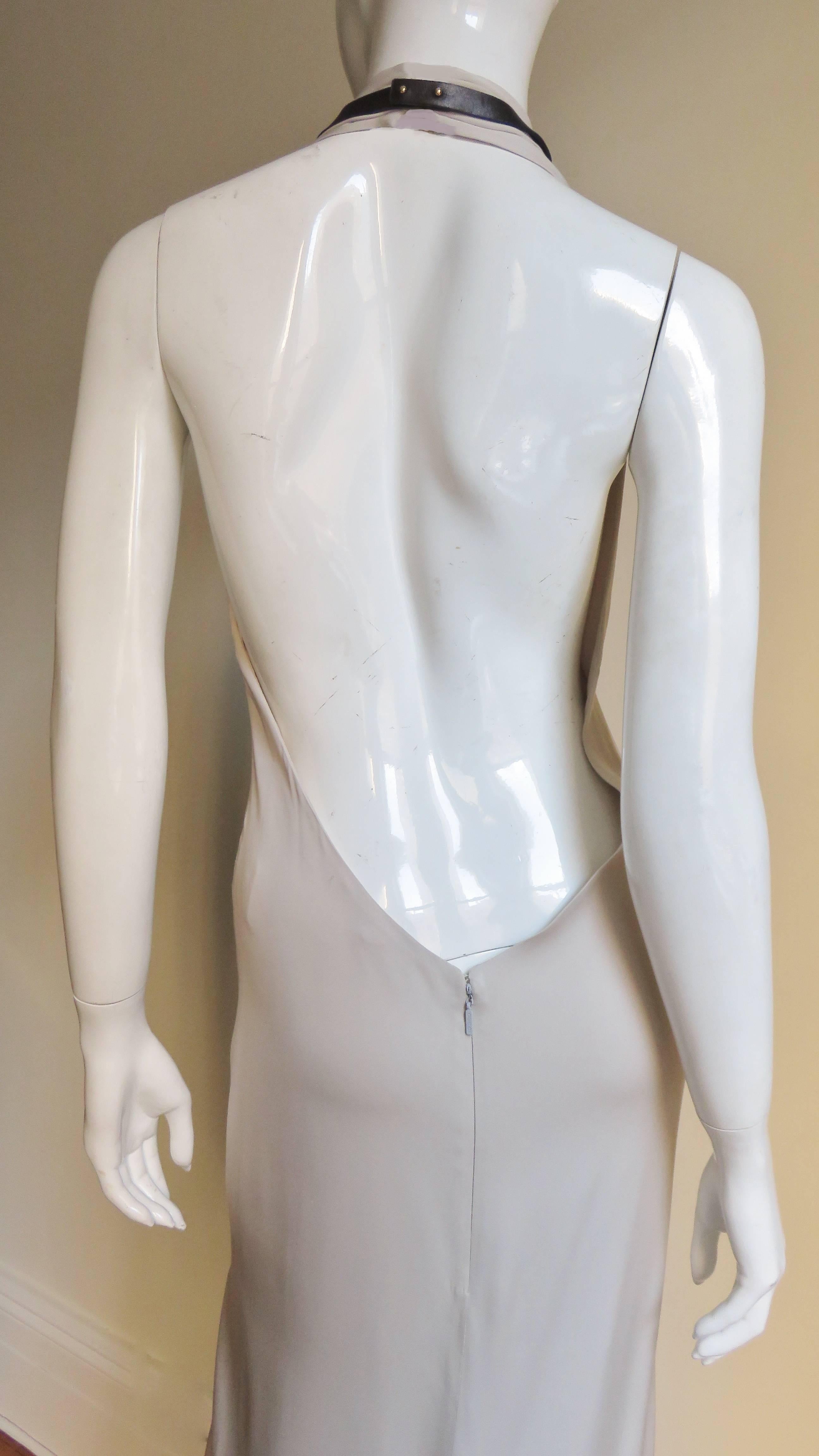 1996 Tom Ford For Gucci Hardware Collar Backless Dress  8