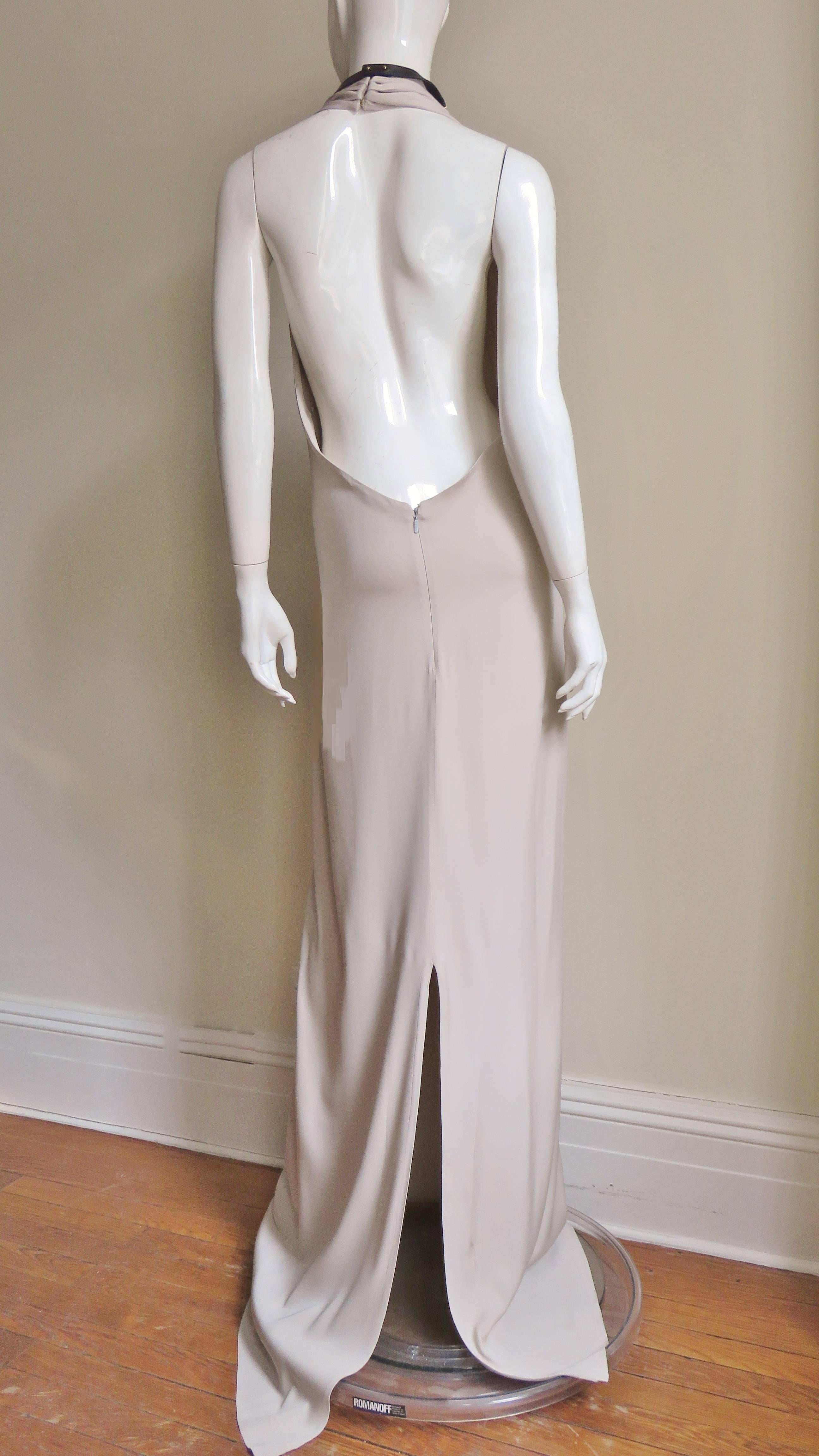 1996 Tom Ford For Gucci Hardware Collar Backless Dress  9