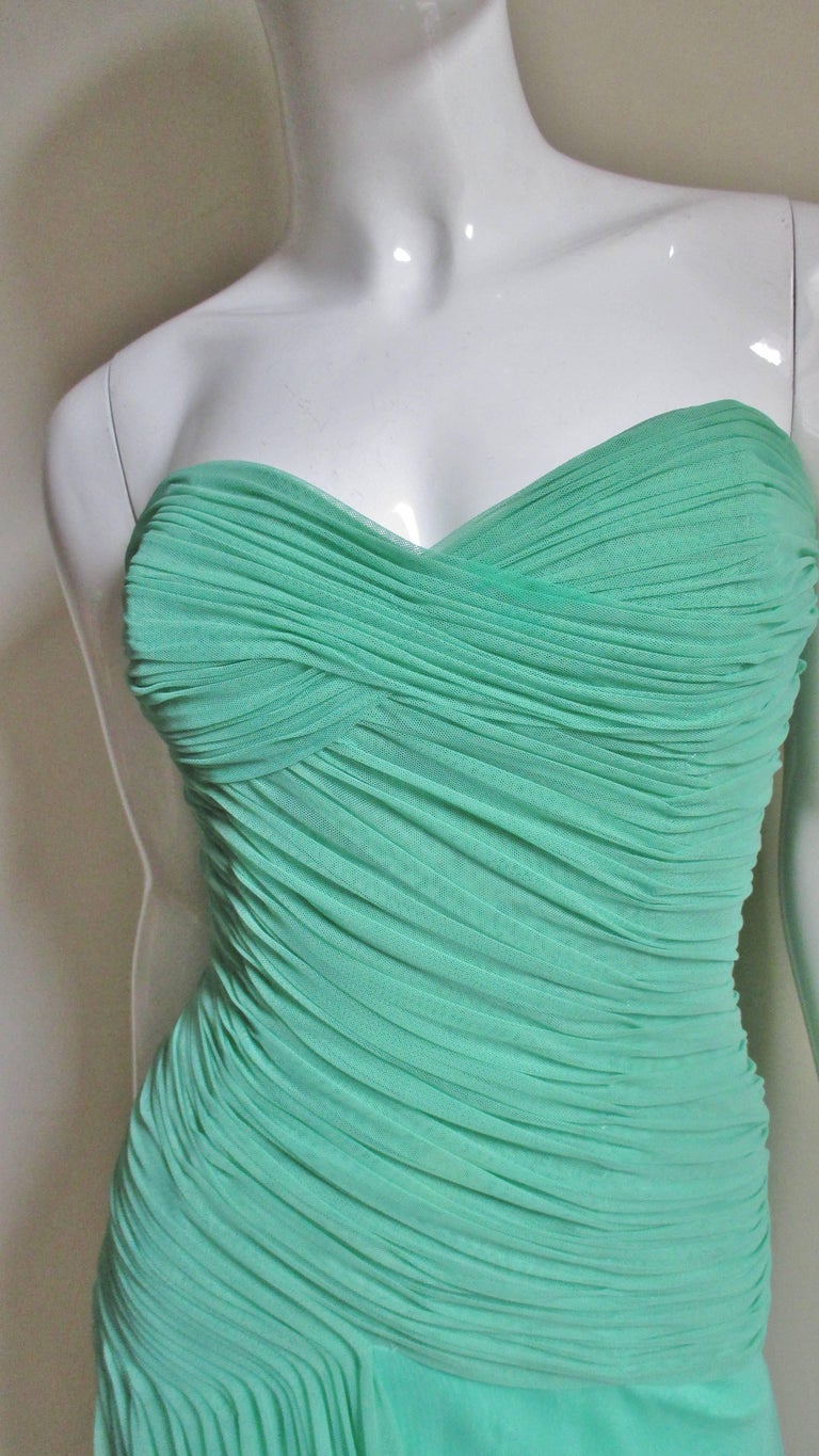 Vicky Tiel Couture Ruched Corset Dress For Sale at 1stdibs