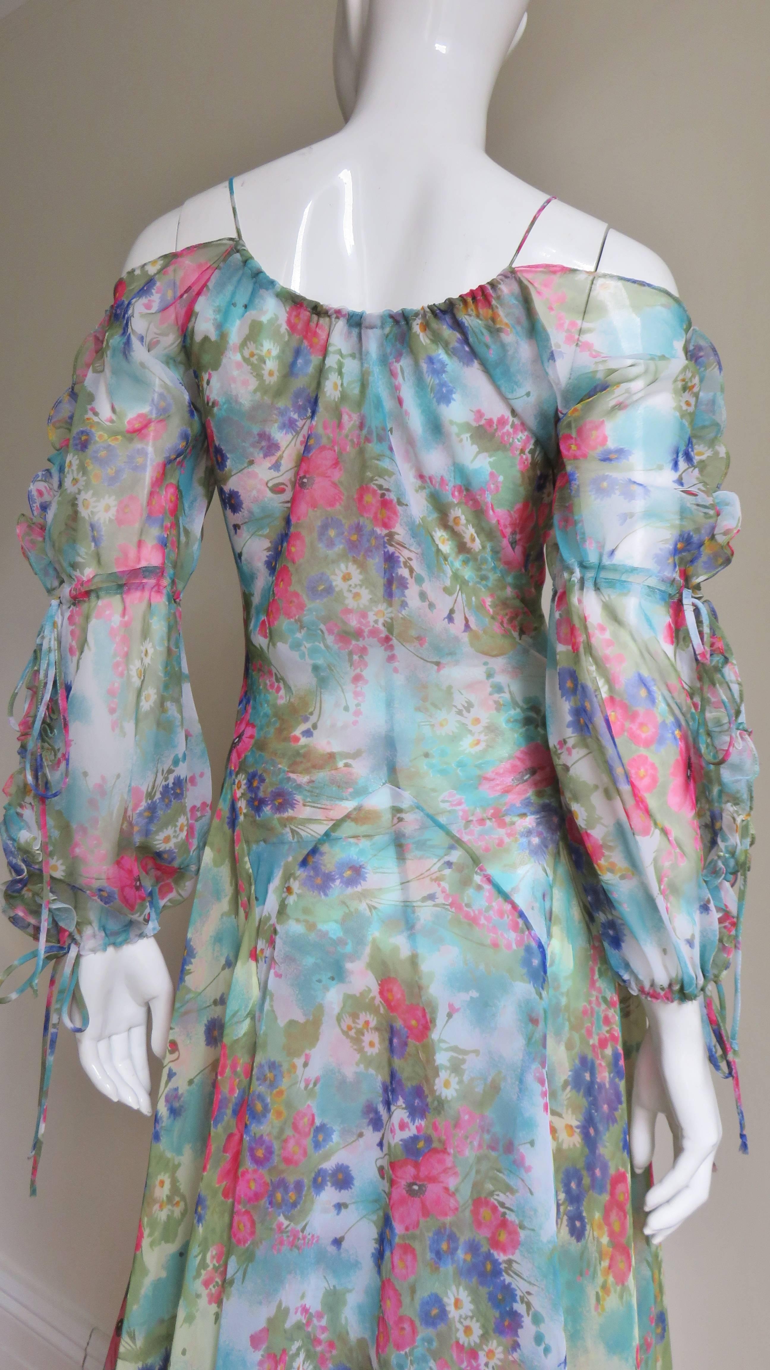 Giorgio Sant'Angelo Cold Shoulder Dress 1970s For Sale 3