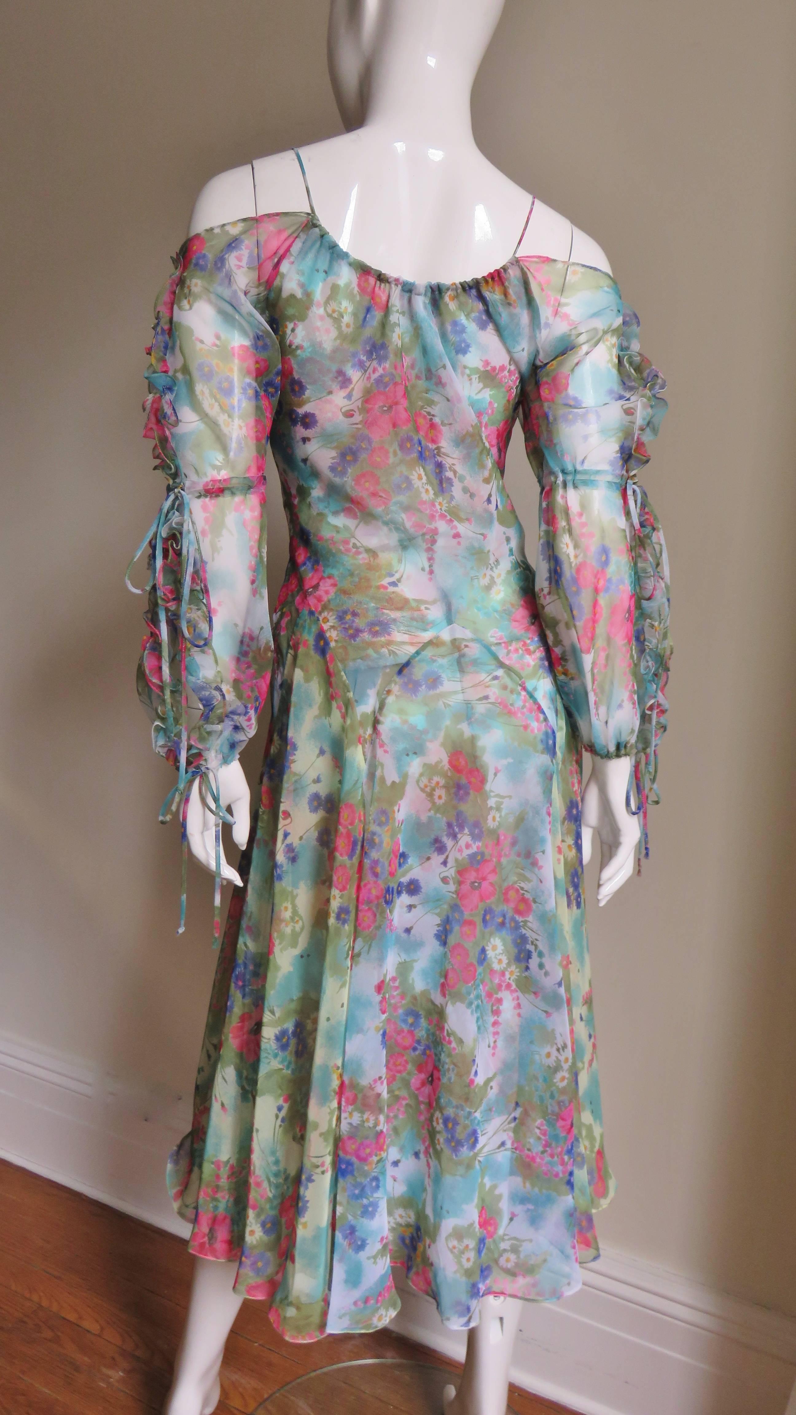 Giorgio Sant'Angelo Cold Shoulder Dress 1970s For Sale 2