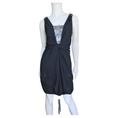 John Galliano for Christian Dior Silk Dress with Buckle Straps and Drawstring