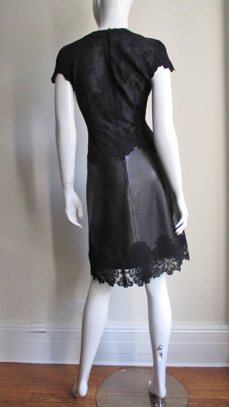 Gianni Versace Leather and Lace Dress For Sale 4