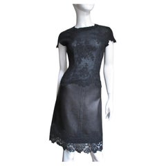 Retro Gianni Versace Leather and Lace Dress