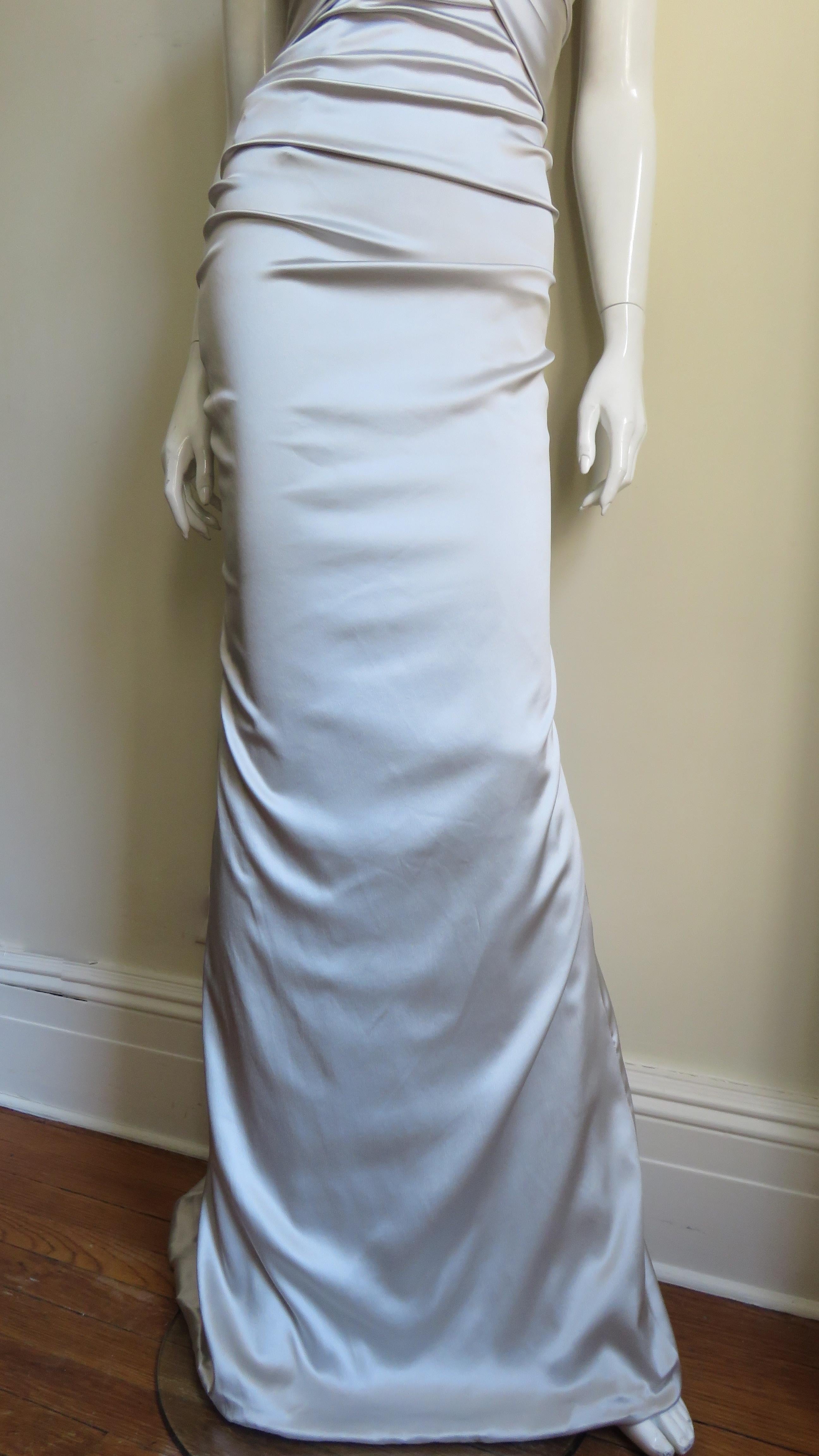 Dolce & Gabbana Silk Ruched Gown 1