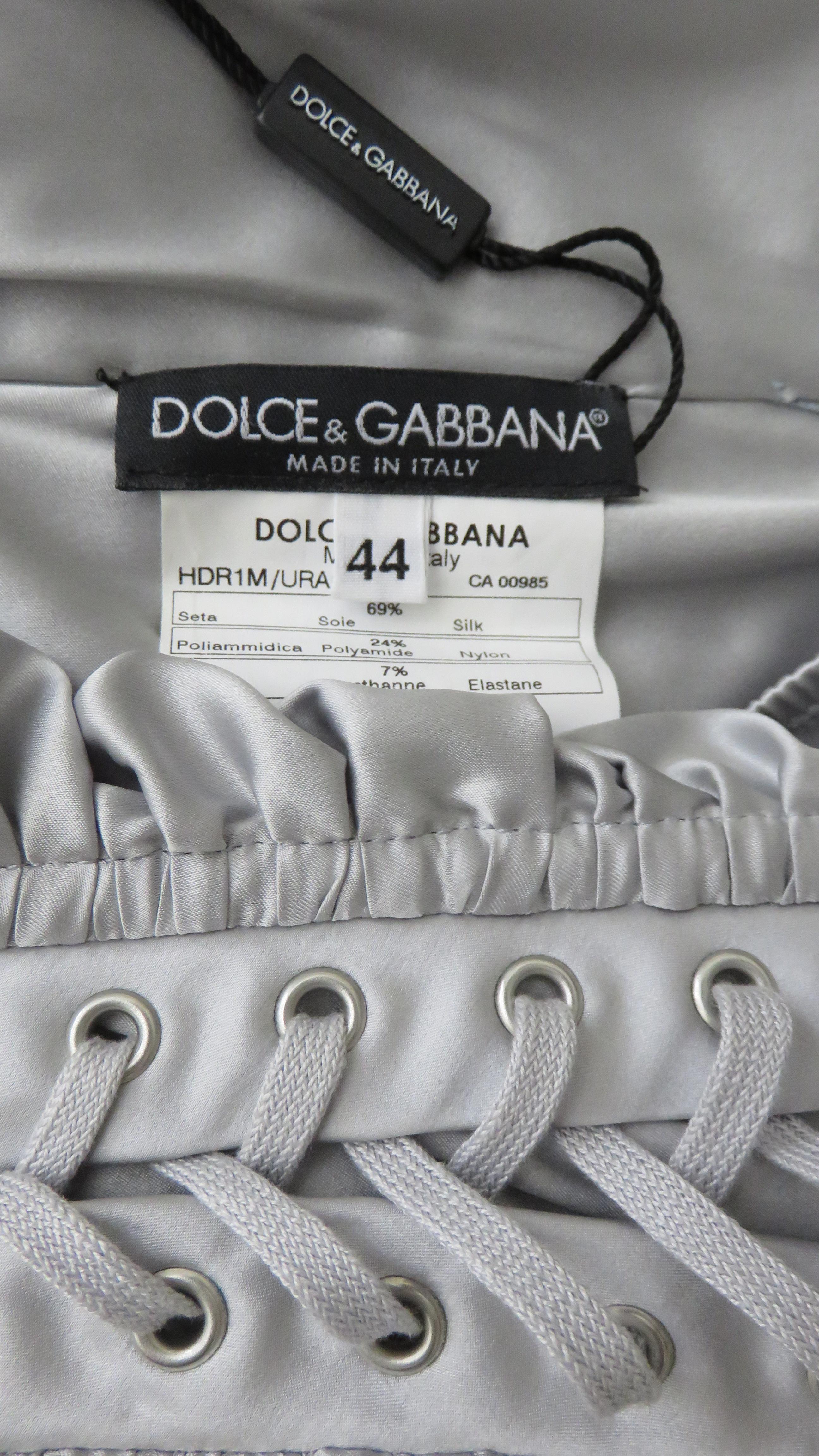 Dolce & Gabbana New Lace up Sides Silk Dress 10