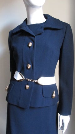 1960's Originala Dress & Jacket With Gold Leopard Buttons