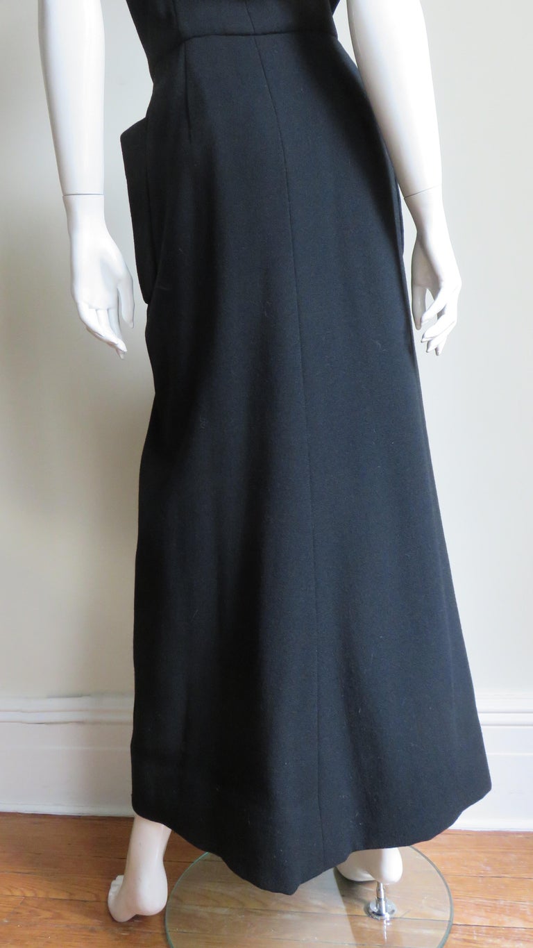 1960s Geoffrey Beene Button Front Black Boutique Dress