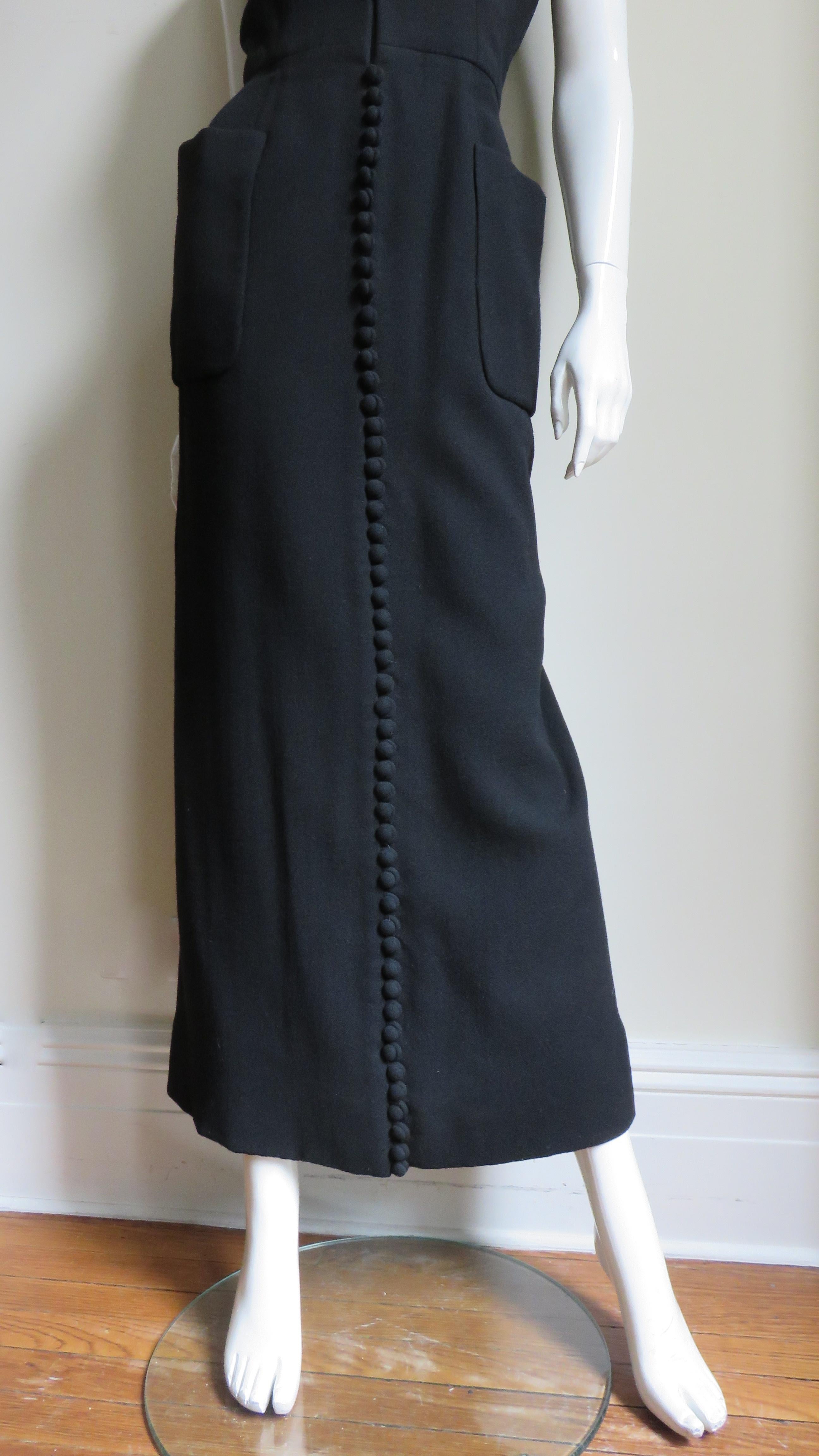 Geoffrey Beene Button Front Maxi Dress 1960s 2