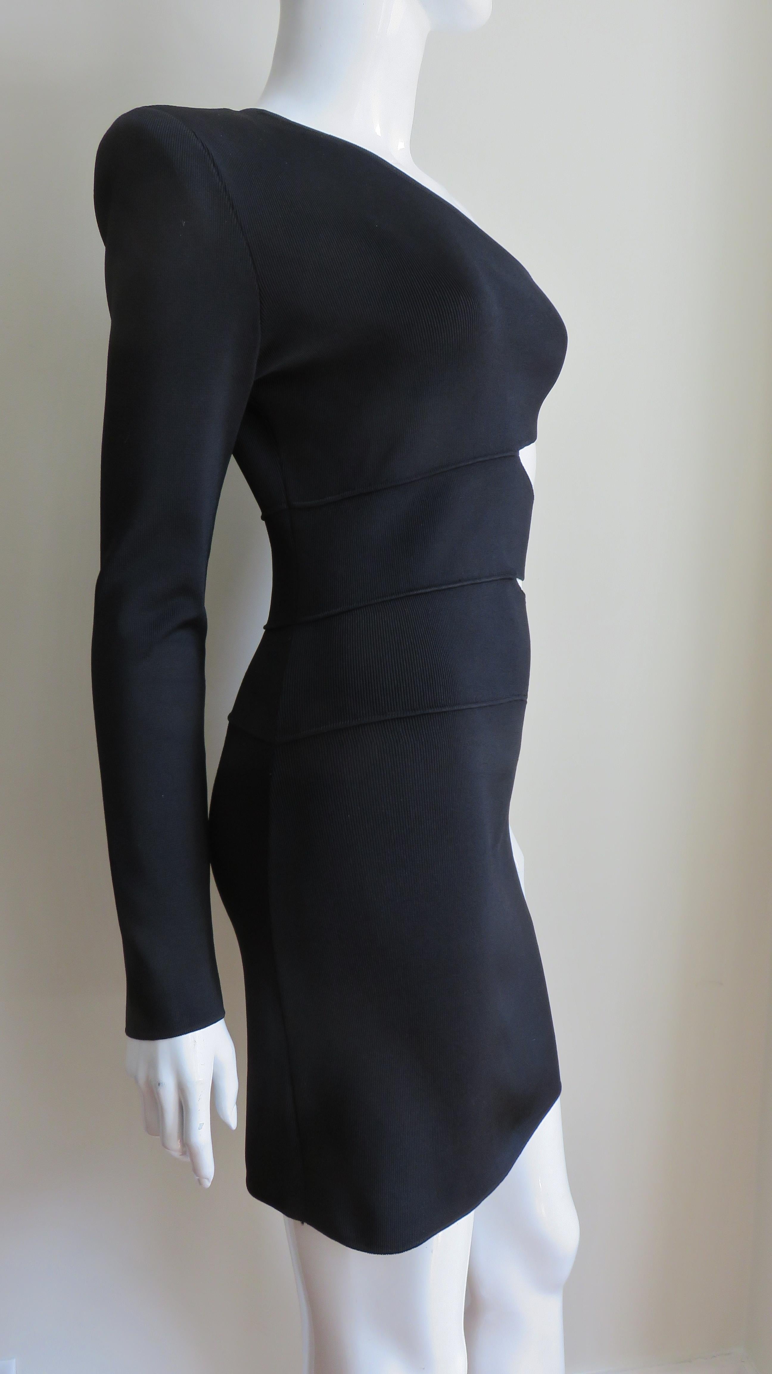 Pierre Balmain One Sleeve Dress with Side Cut outs For Sale 3