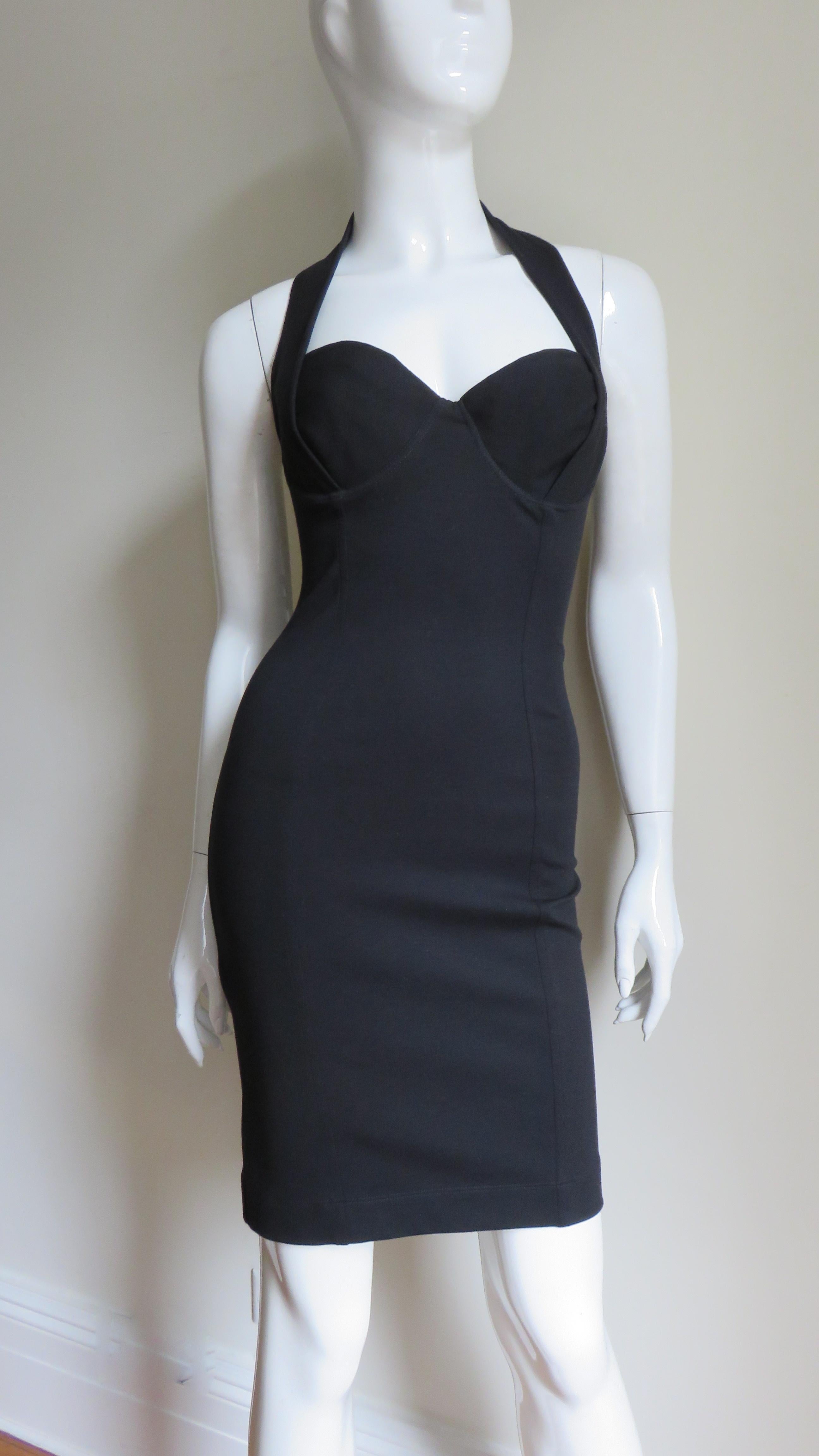 1990s Jean Paul Gaultier Laceup Back Halter Dress 1