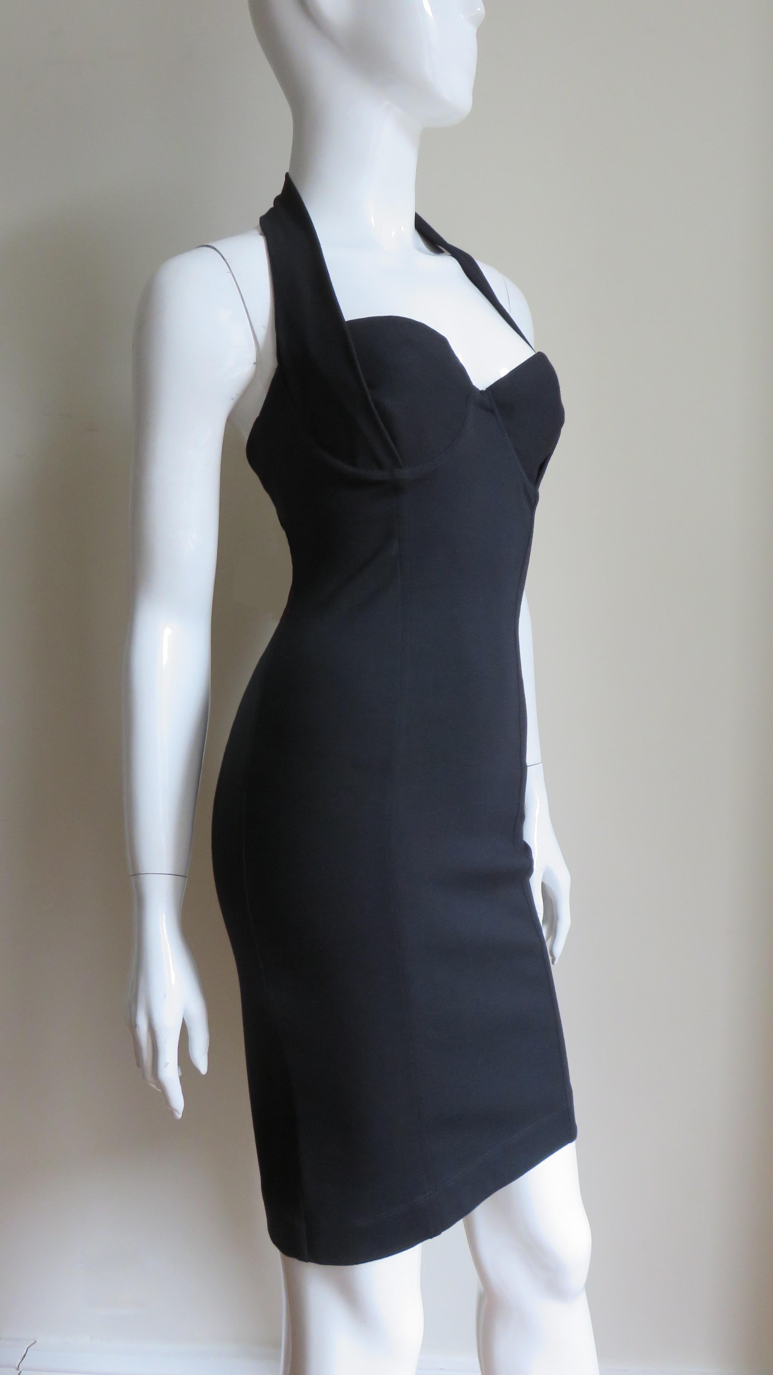 1990s Jean Paul Gaultier Laceup Back Halter Dress 3