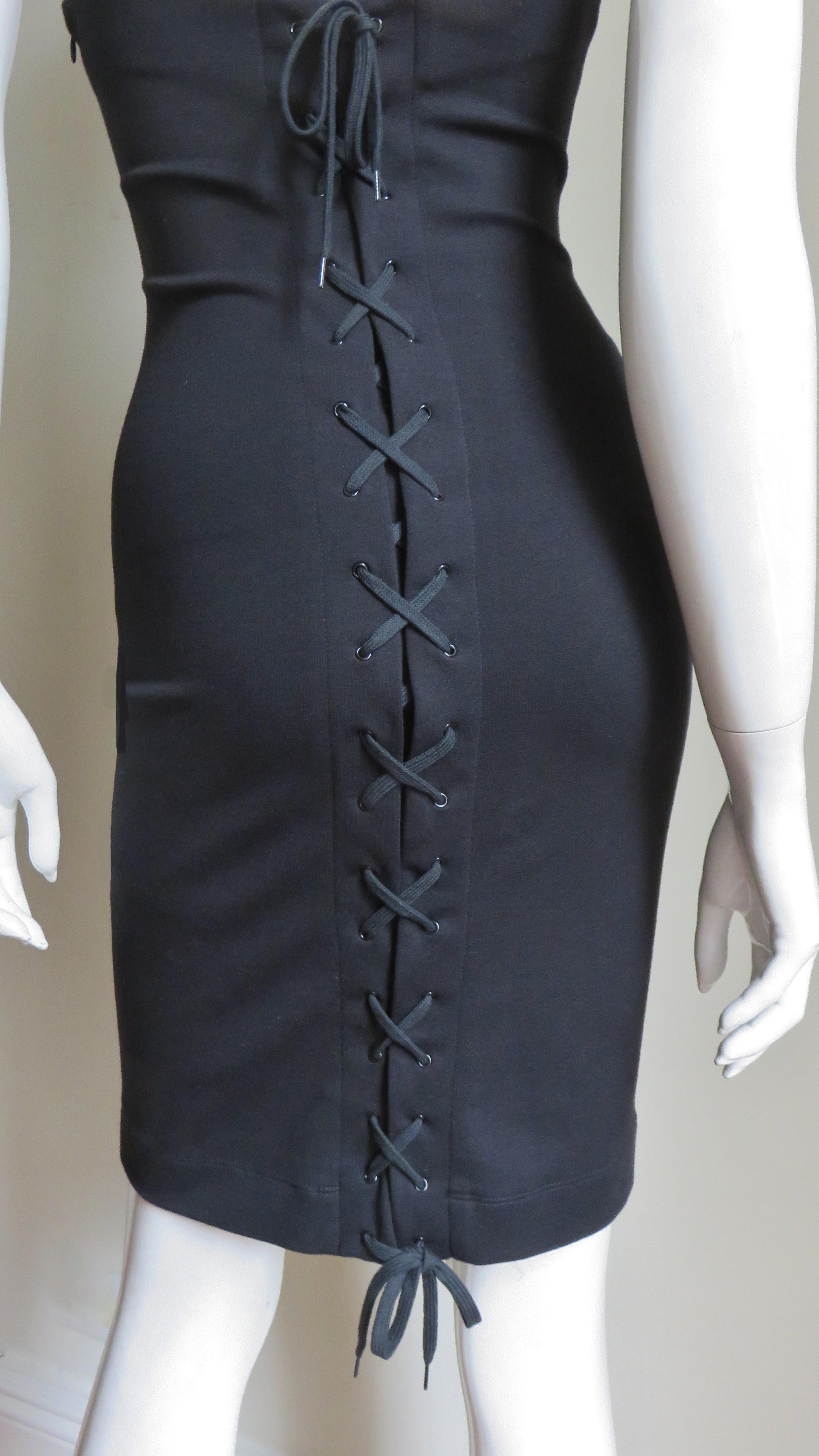 1990s Jean Paul Gaultier Laceup Back Halter Dress 8