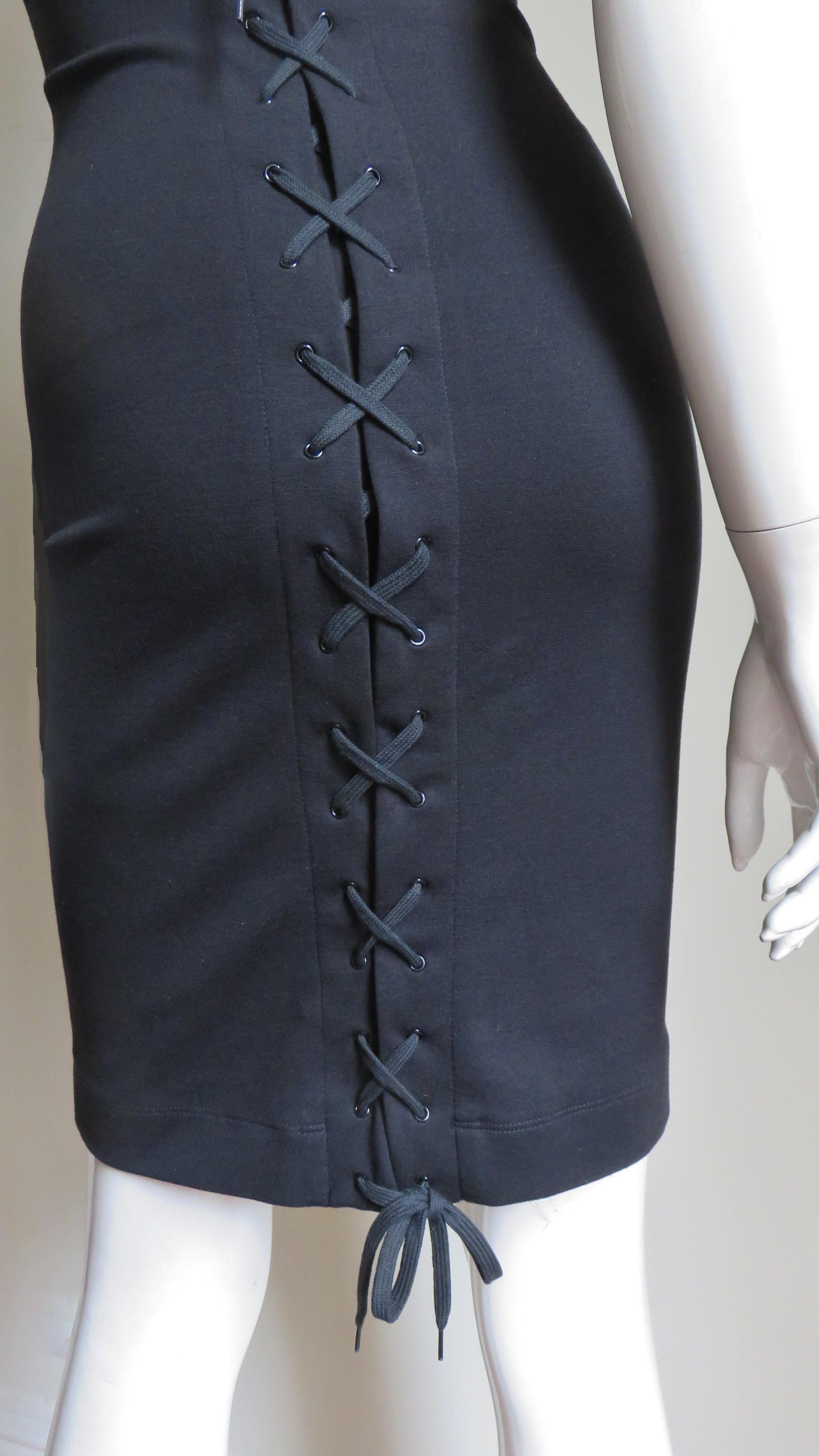 1990s Jean Paul Gaultier Laceup Back Halter Dress 9