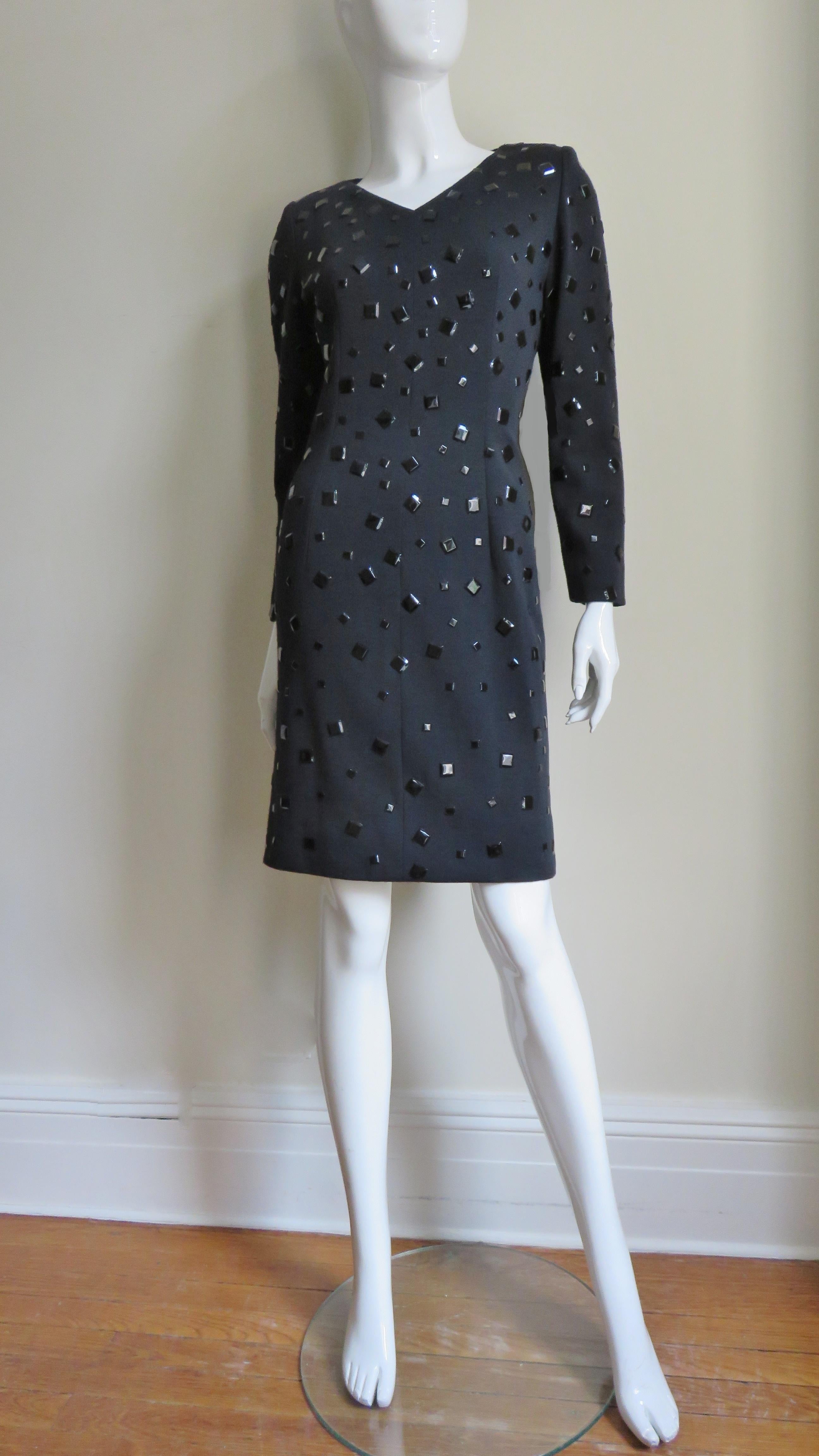 Women's Givenchy Nouvelle Boutique Dress With Appliques 1980s For Sale