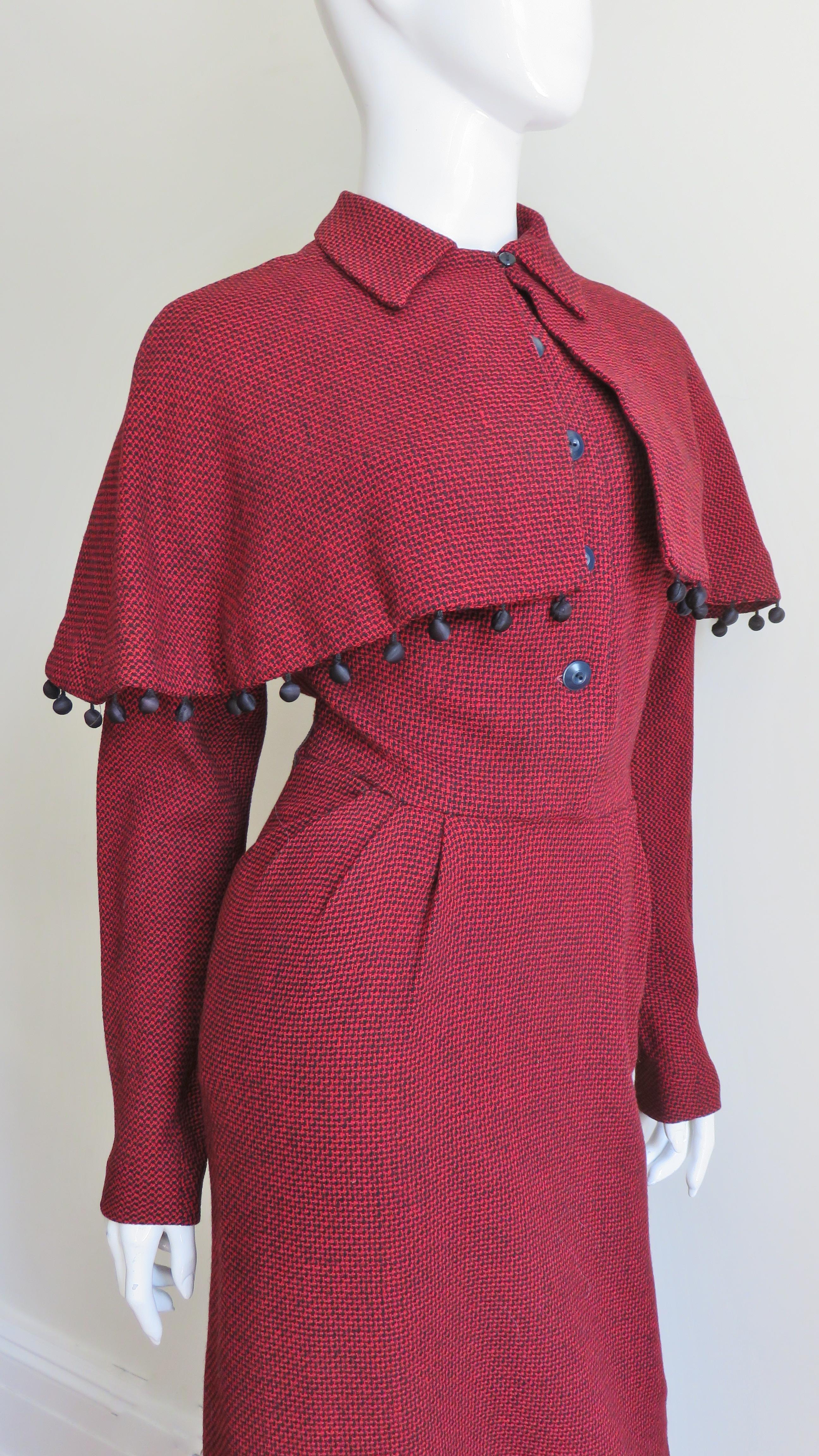 1950s Dress with Detachable Cape 4
