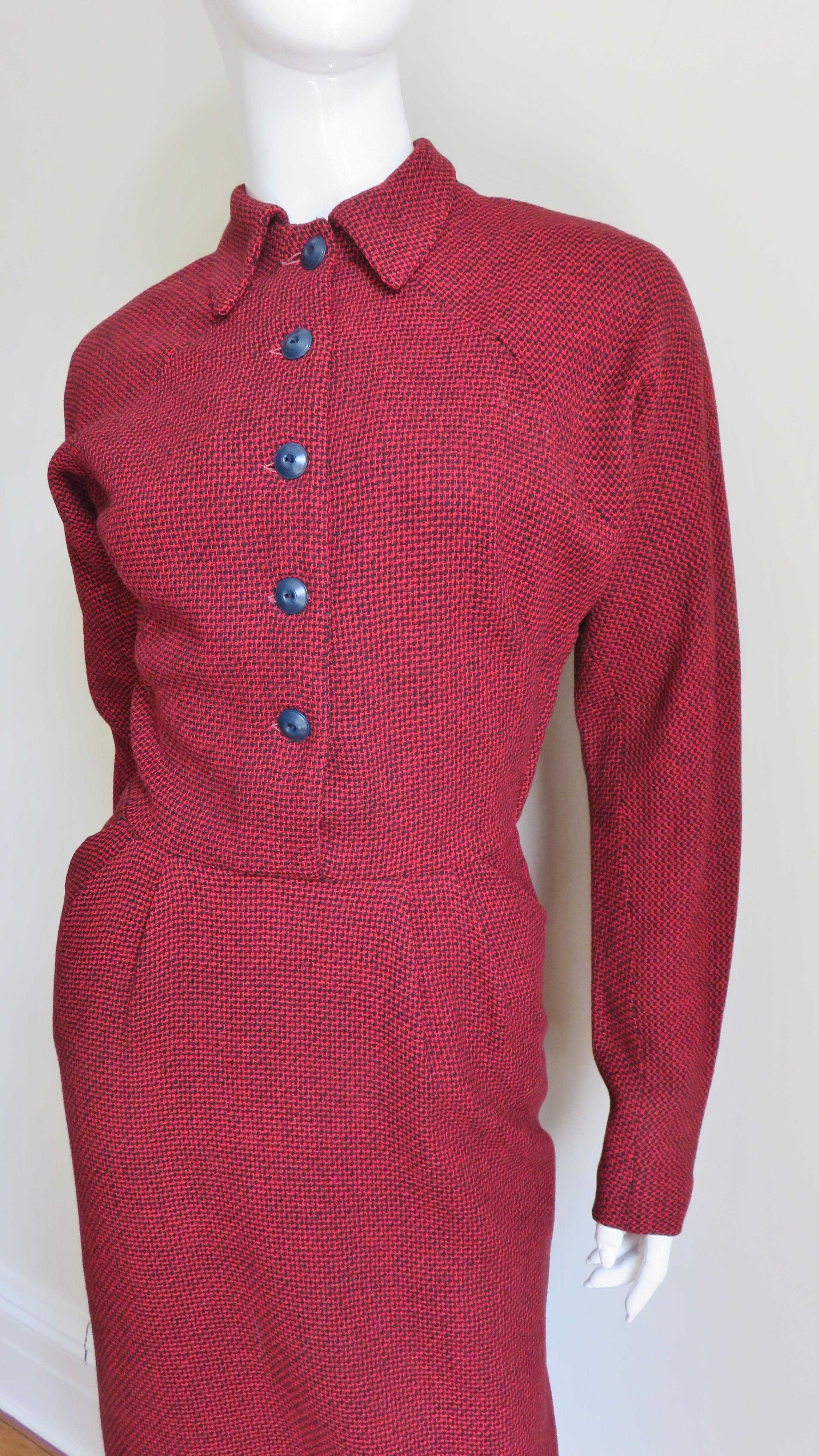 Women's 1950s Dress with Detachable Cape