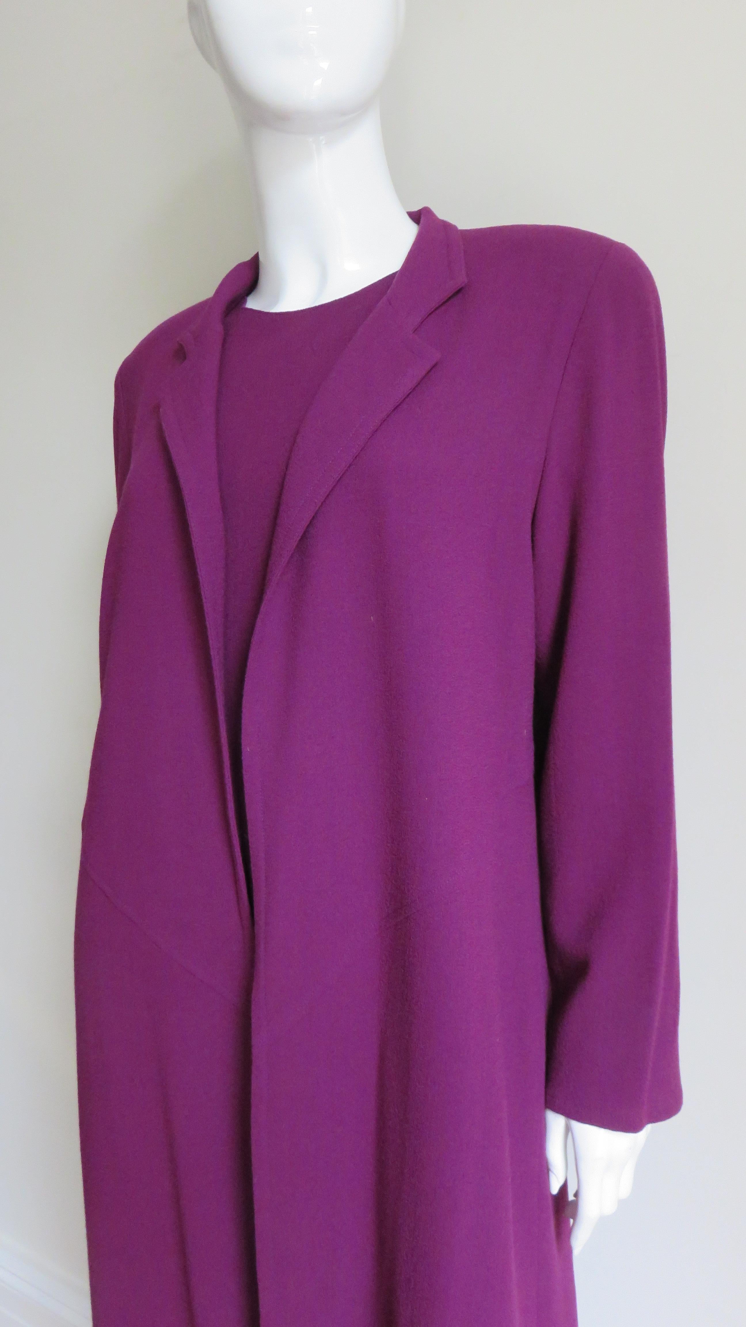Purple Jean Muir Dress and Duster Coat Jacket 