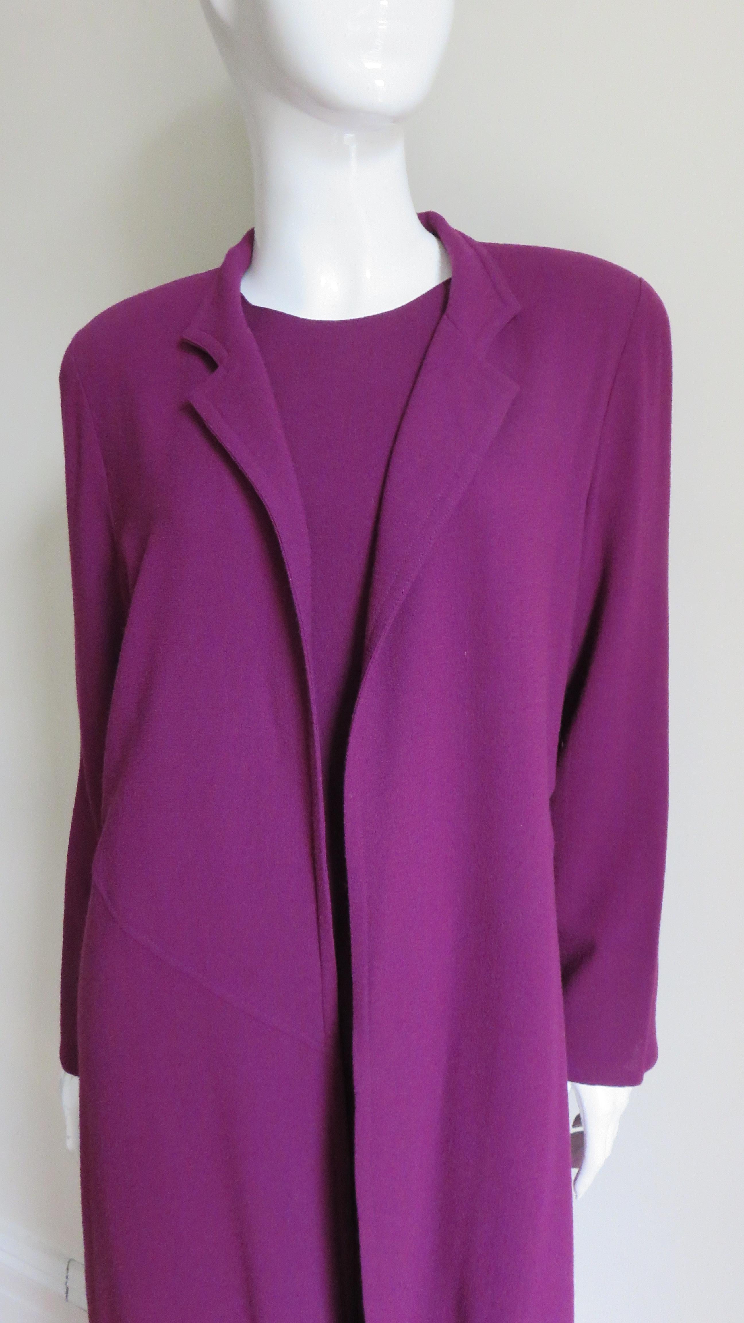 Jean Muir Dress and Duster Coat Jacket  In Good Condition In Water Mill, NY