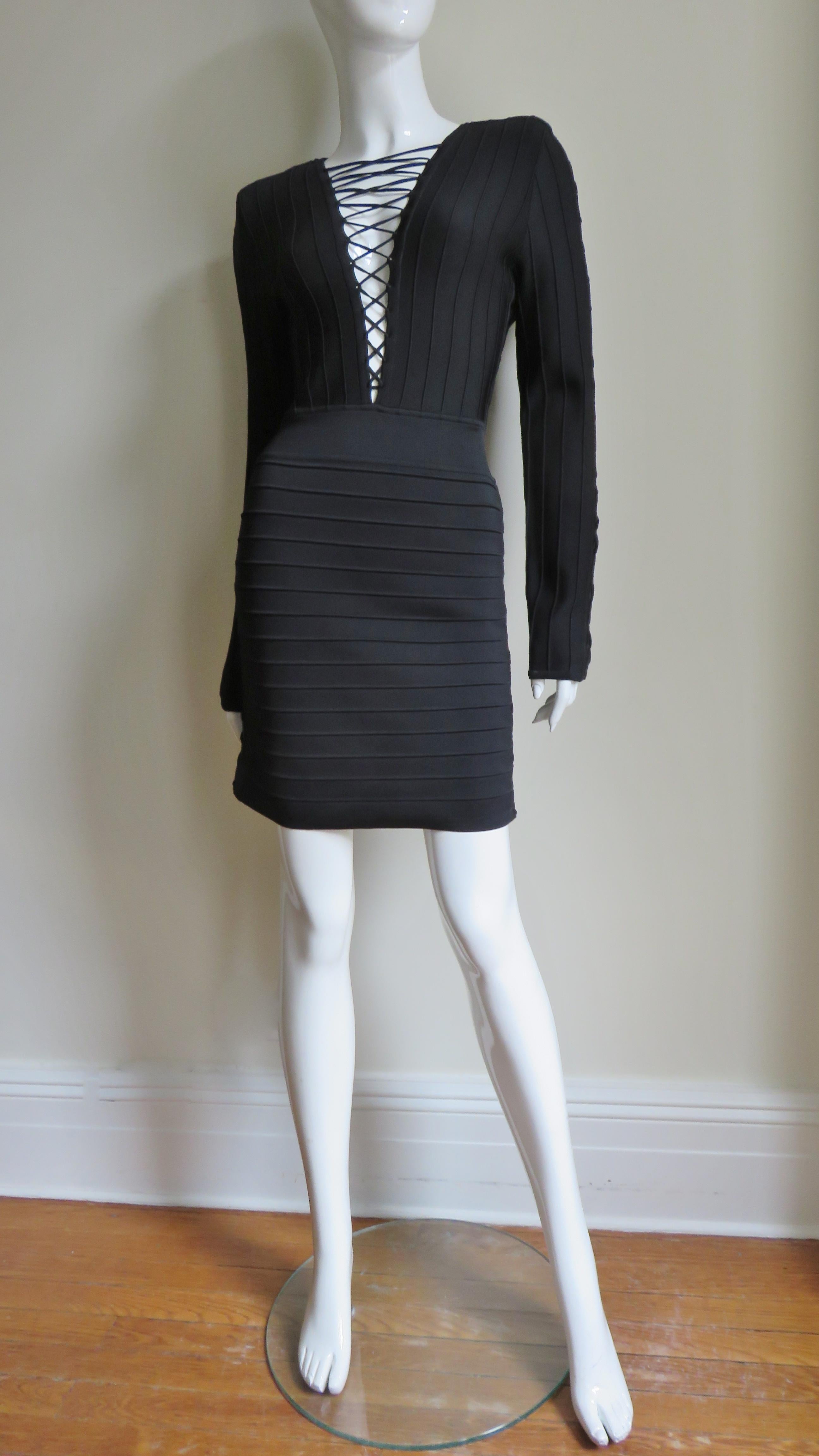 Pierre Balmain New Lace Up Bandage Dress For Sale 2