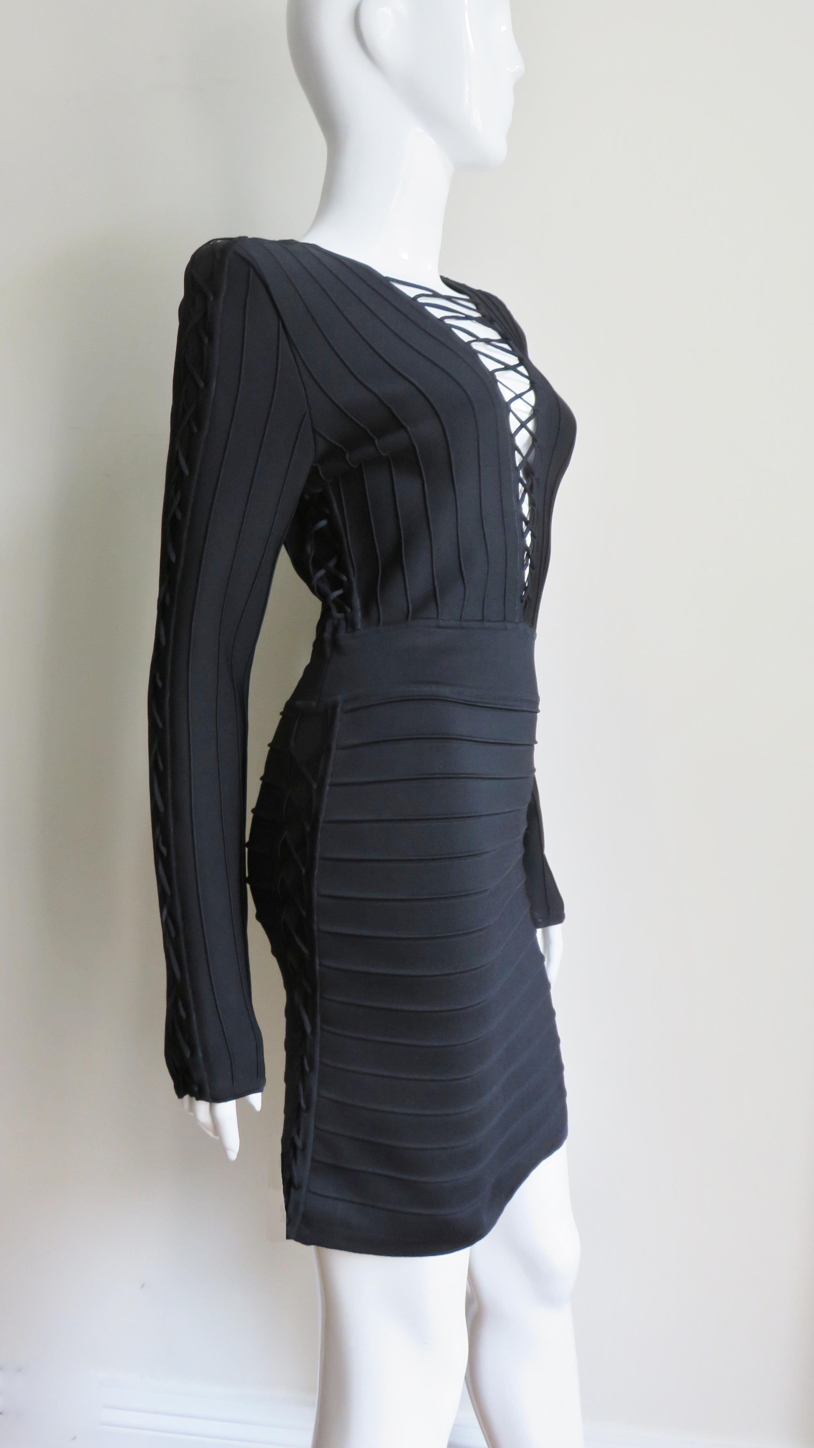 Pierre Balmain New Lace Up Bandage Dress For Sale at 1stDibs