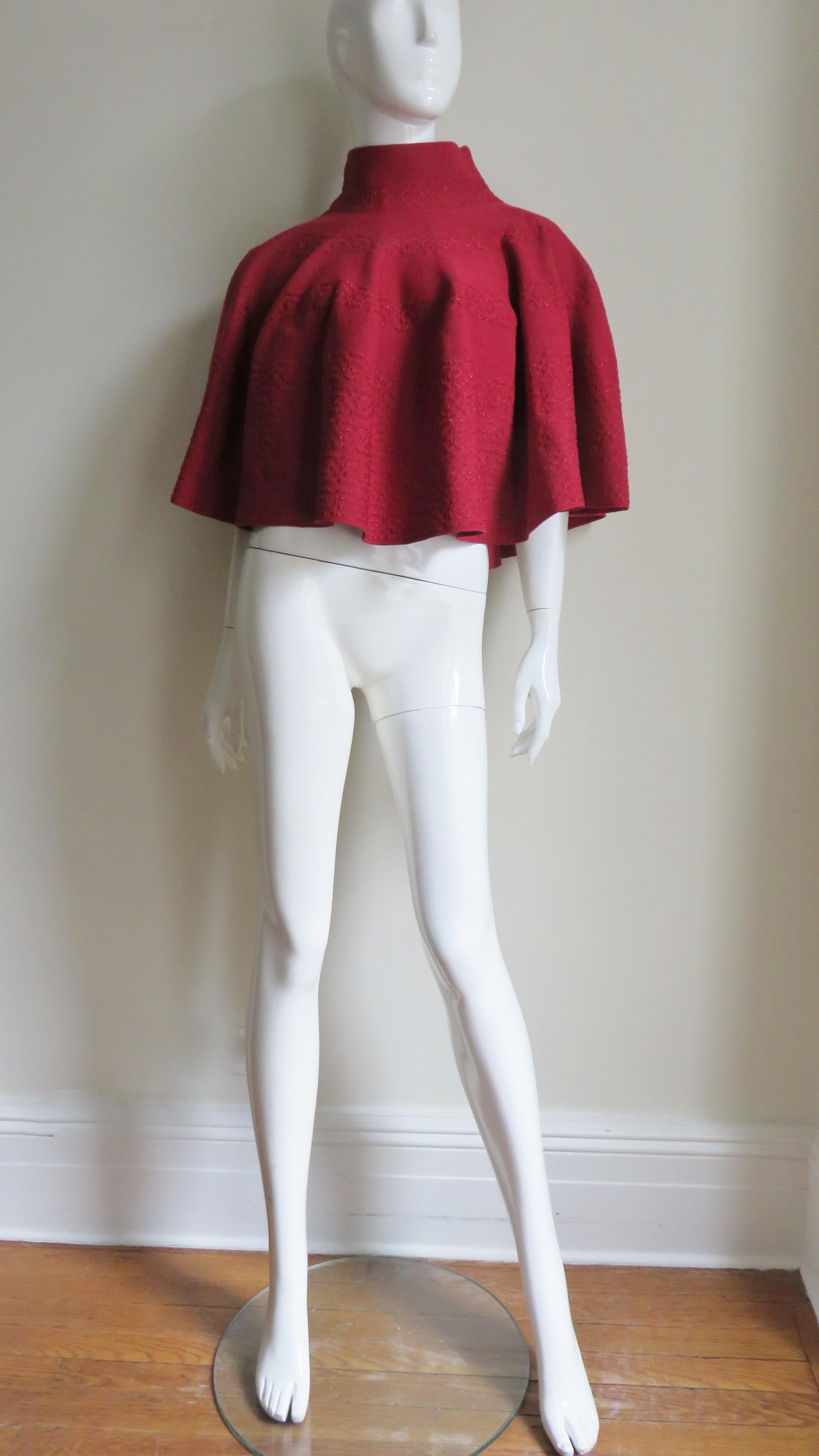 Red  Alaia Cape Sweater 1980s For Sale