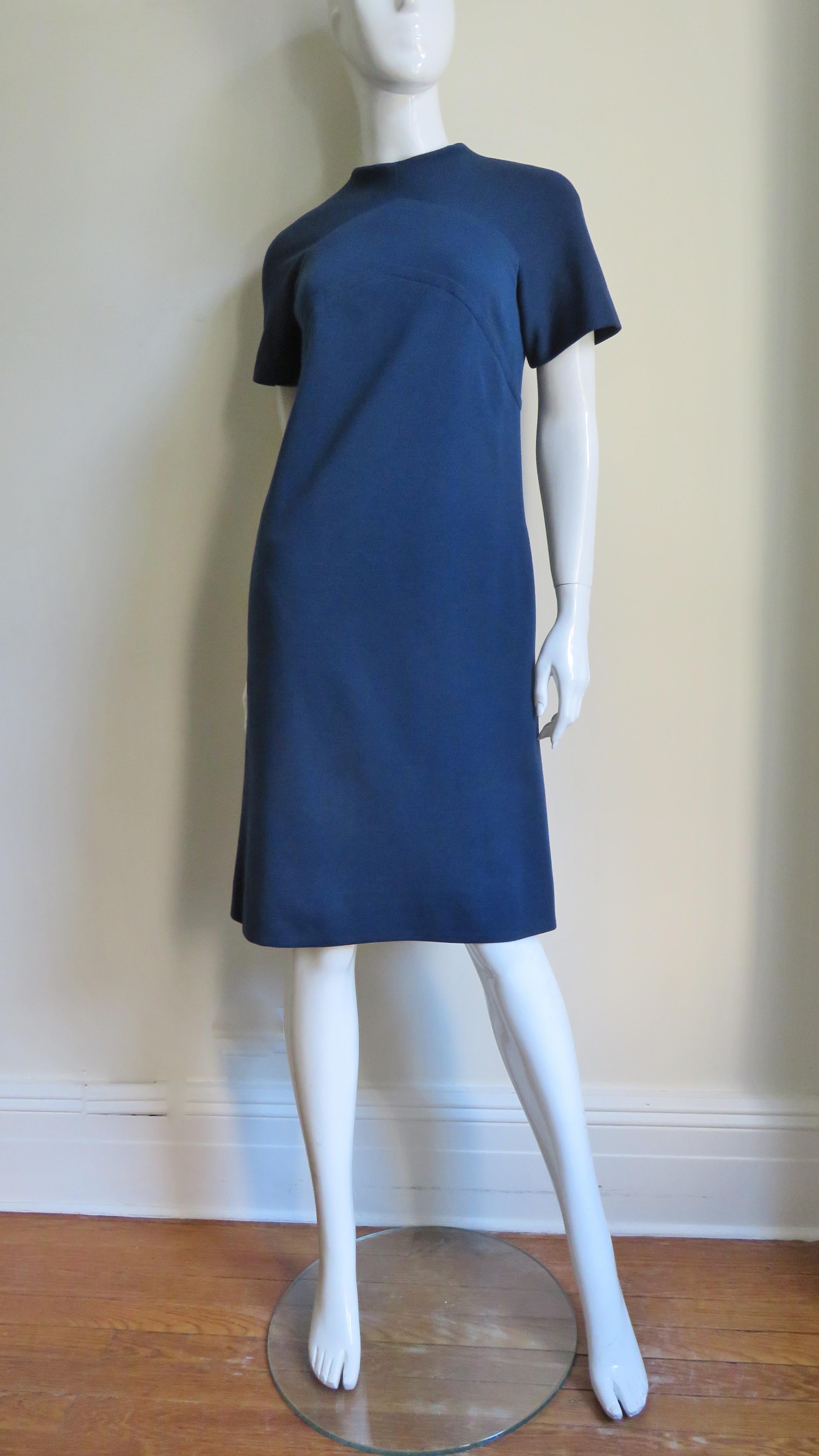 Purple  Pauline Trigere 1960s Dress and Hood For Sale