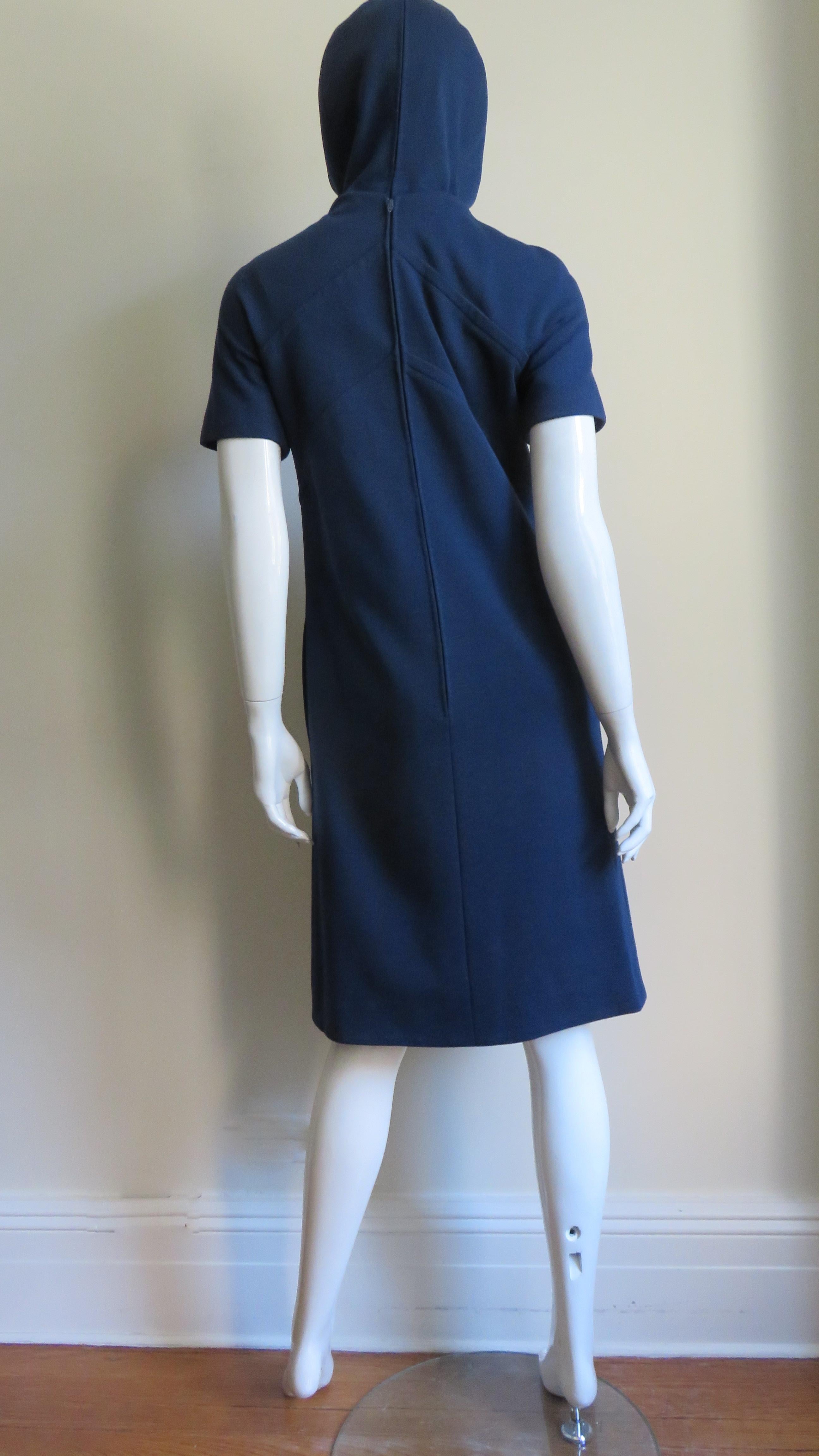  Pauline Trigere 1960s Dress and Hood For Sale 3